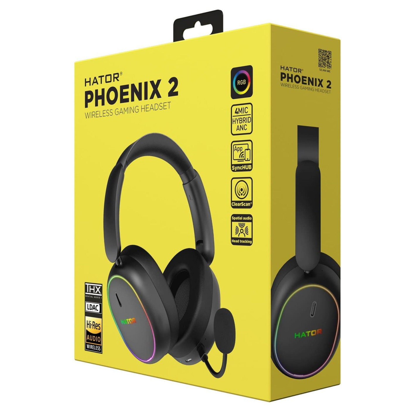 Игровая гарнитура HATOR Phoenix 2 Hi-Res Wireless Black (ESH40)