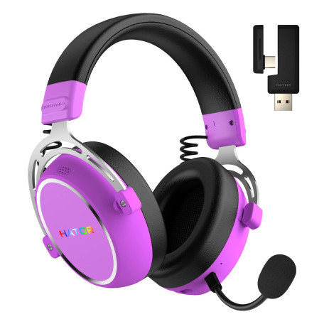Ігрова гарнітура HATOR Hypergang 3 Hi-Res Wireless Cyber Violet (ESH52)
