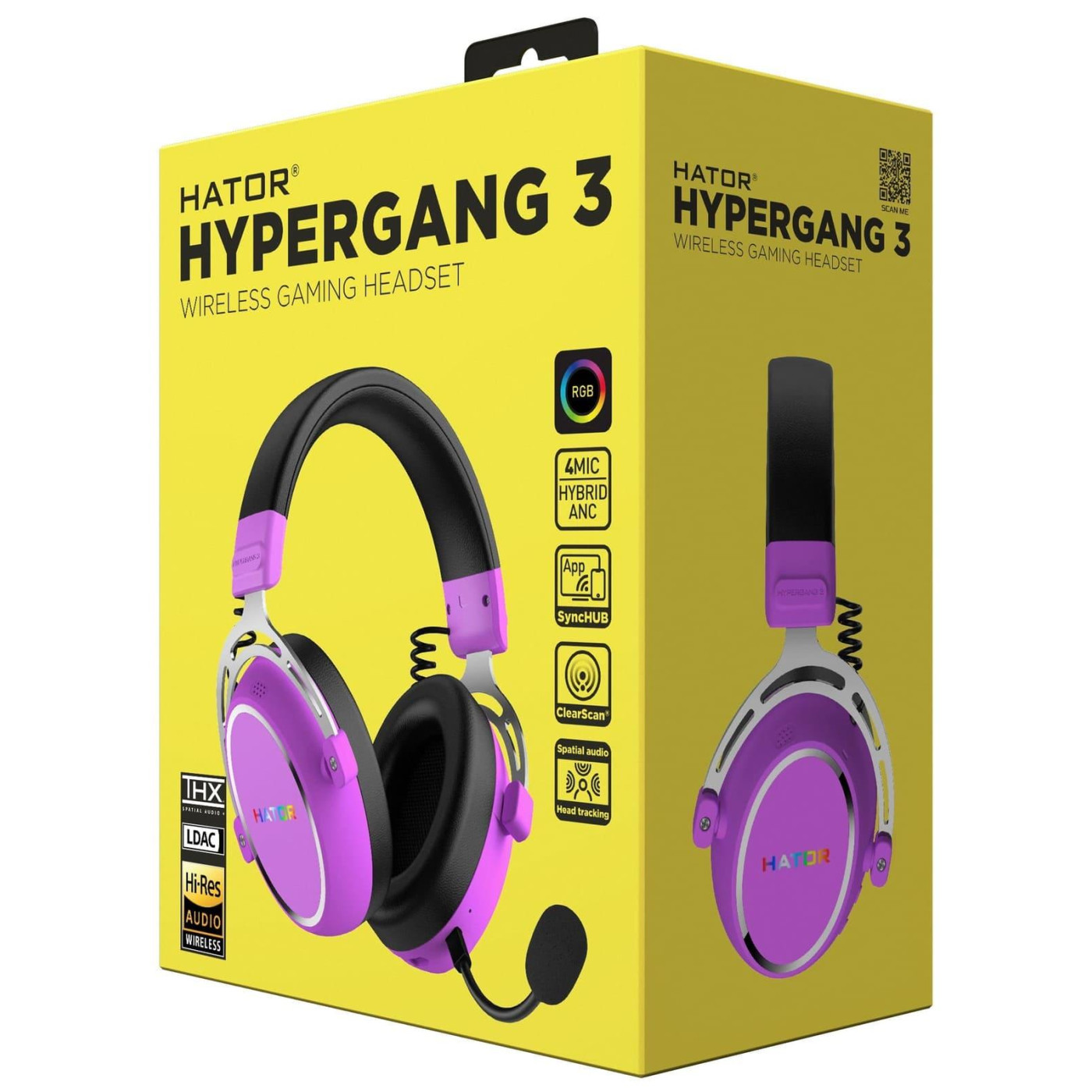 Ігрова гарнітура HATOR Hypergang 3 Hi-Res Wireless Cyber Violet (ESH52)
