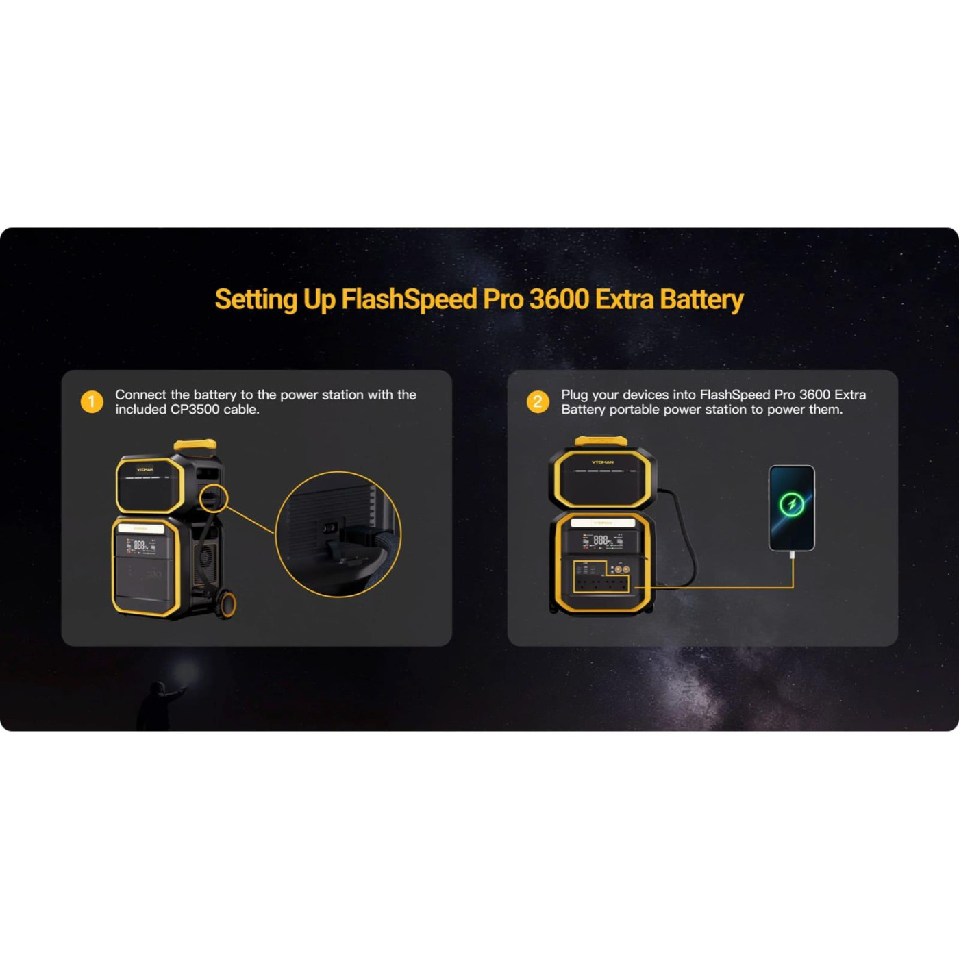 Дополнительная батарея Vtoman серии FlashSpeed Pro / LiFePO4 / 2816 Вт/ч (FlashSpeedPro3600 Battery)