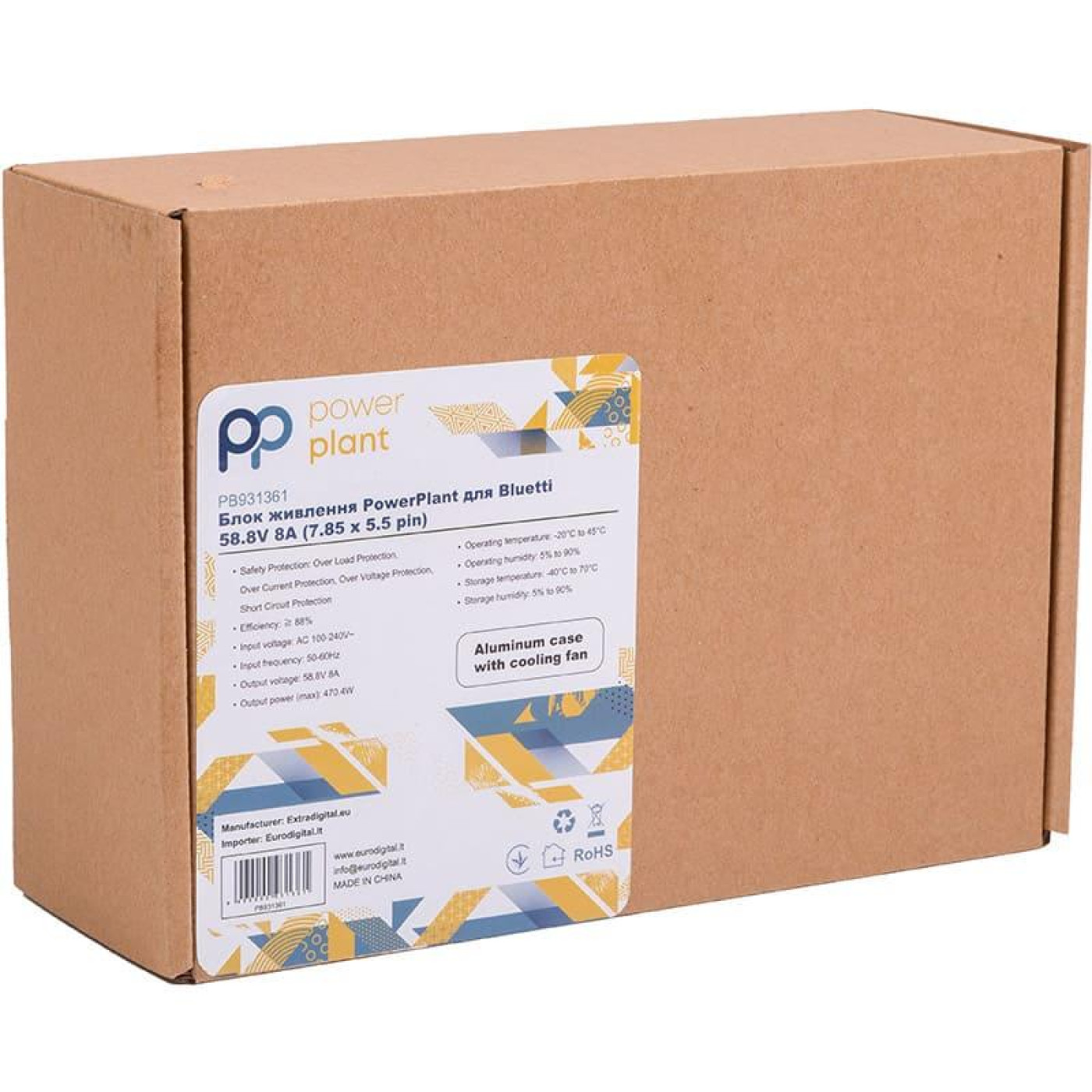 Блок живлення PowerPlant для Bluetti 58.8V 8A (7.85*5.5 pin) (PB931361)