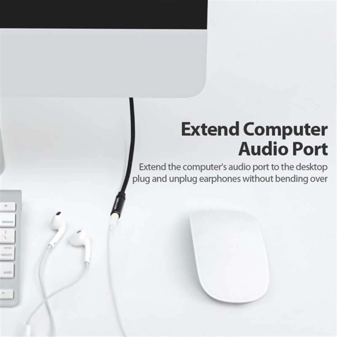 Аудіо-кабель Vention Audio 3.5 mm M - 3.5 mm F, 1m, Black (BHBBF)