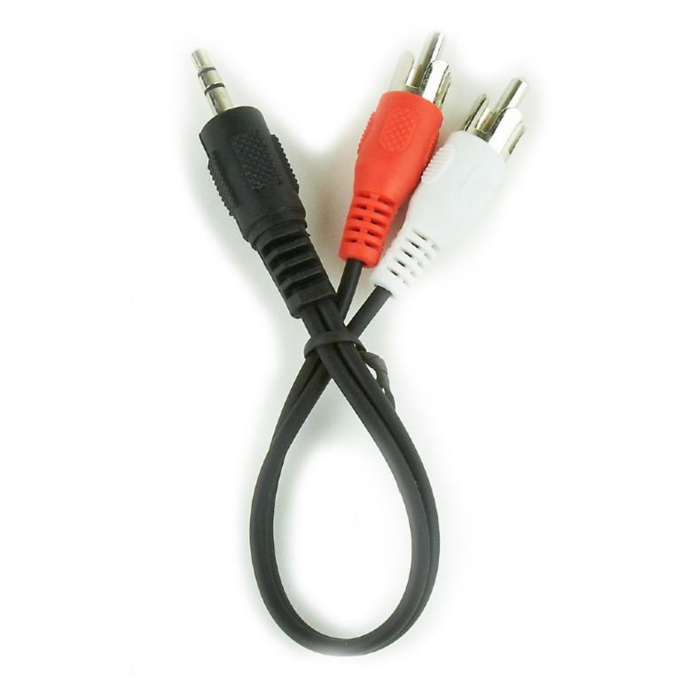 Аудіо-кабель Cablexpert 3.5mm-2хRCA 0.2 м, стерео, Black (CCA-458/0.2)
