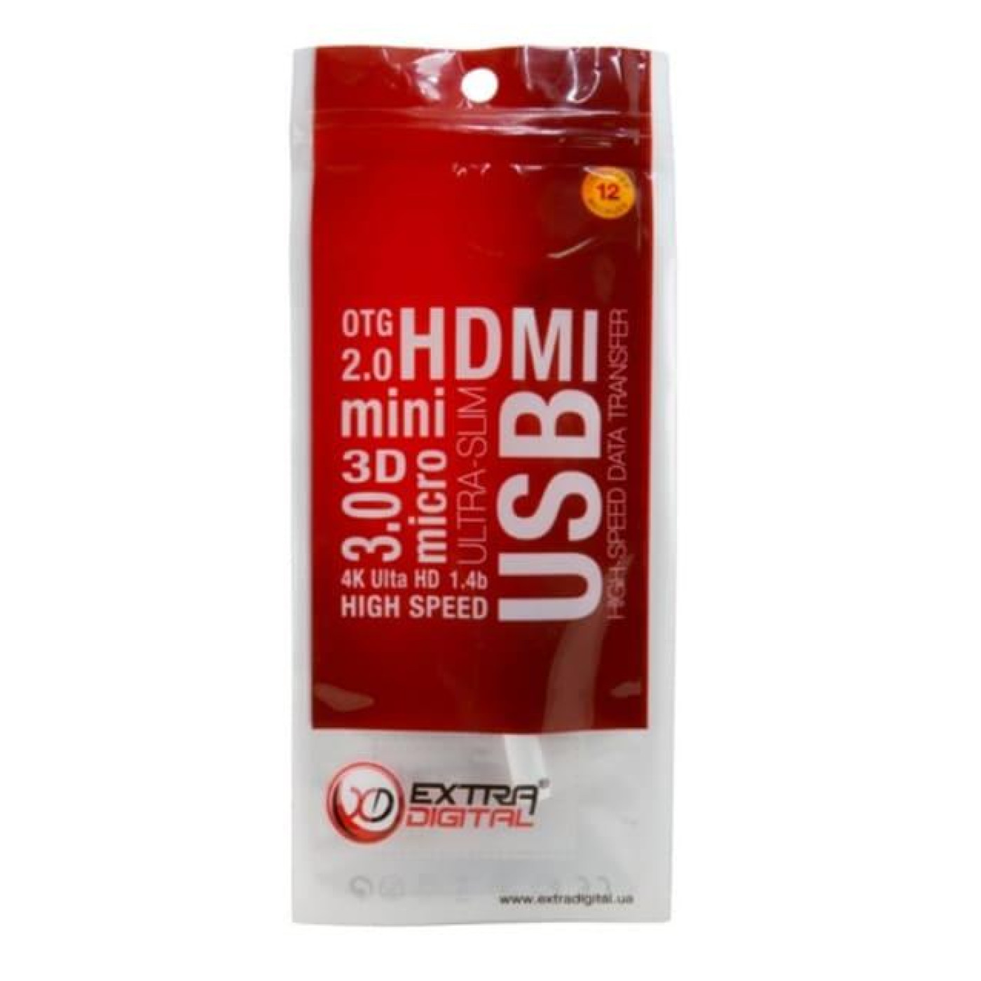 Кабель Extradigital Lightning-3.5 мм, 0.1 мм, White (KBA1682)