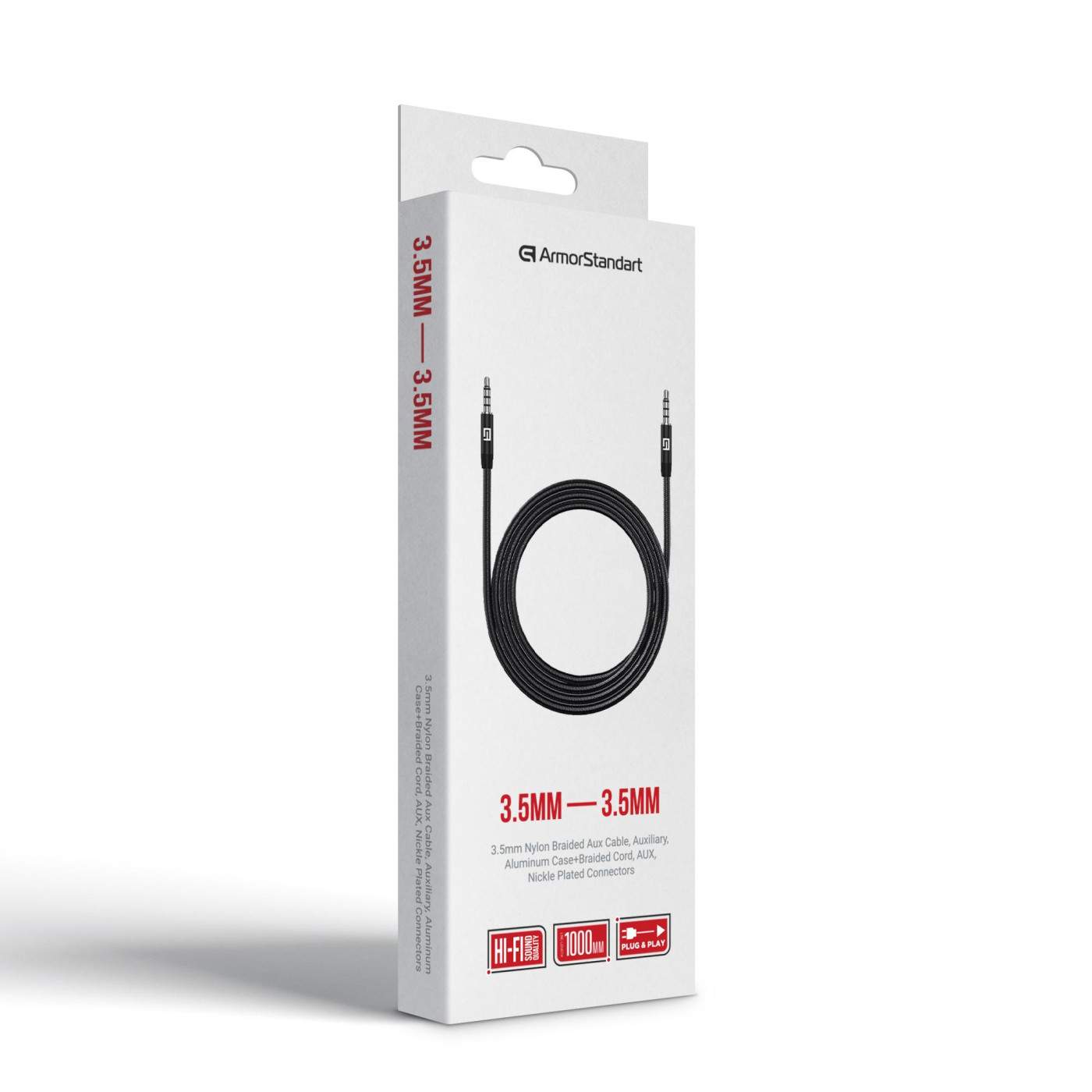 Кабель ArmorStandart 3.5mm (mini-Jack) Male to 3.5mm (mini-Jack) Male 1m Black (ARM76890)