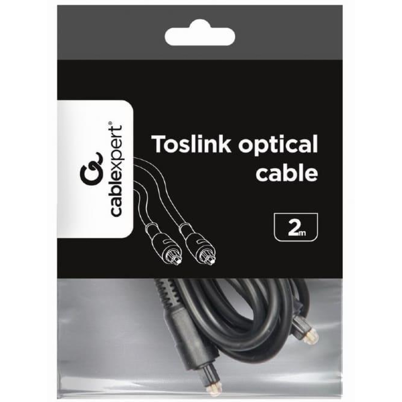 Аудіо-кабель Cablexpert Toslink, 2м, Black (CC-OPT-2M)