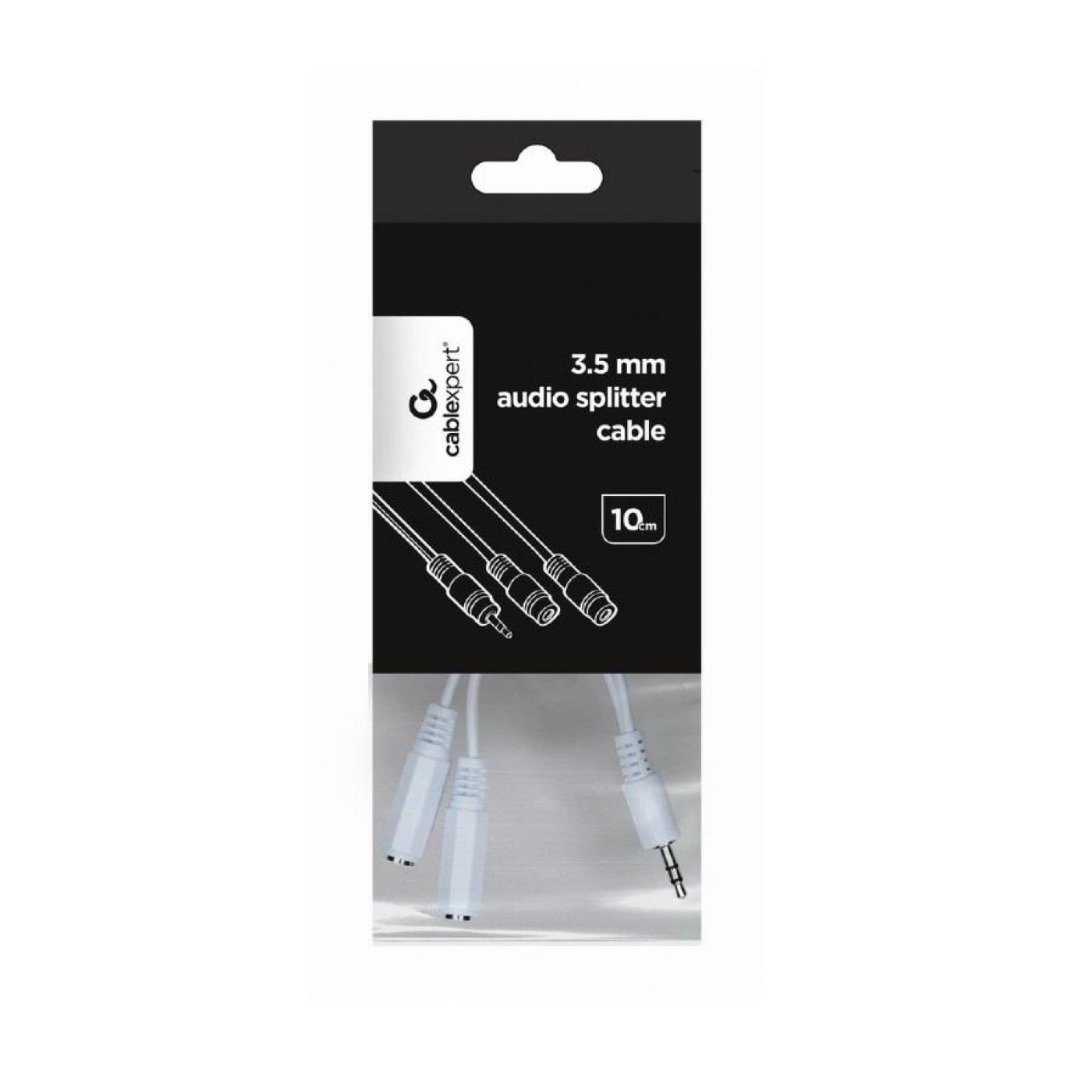 Аудіо-кабель Cablexpert 3.5 mm-2х3.5 mm 0.1 м, стерео, White (CCA-415W)