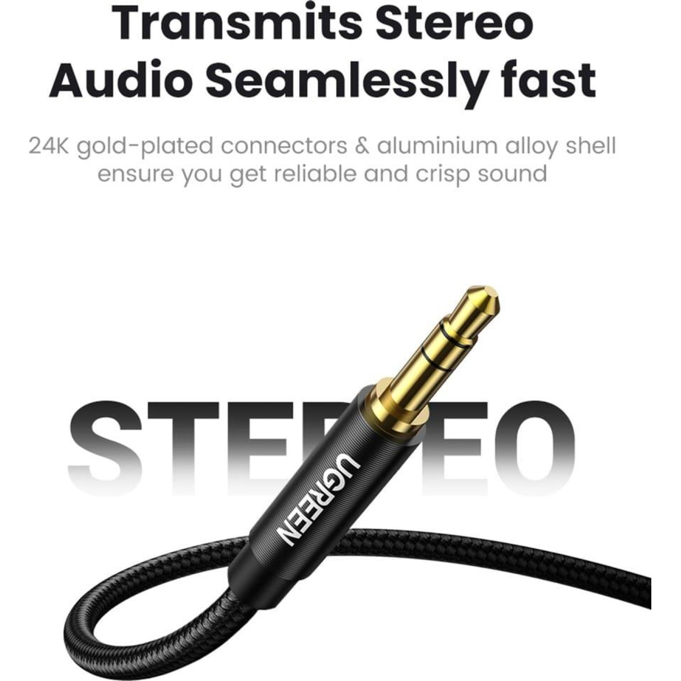 Аудио-кабель Ugreen 3.5mm M to 3.5mm M 1.0m AV112 (Black) (50361)