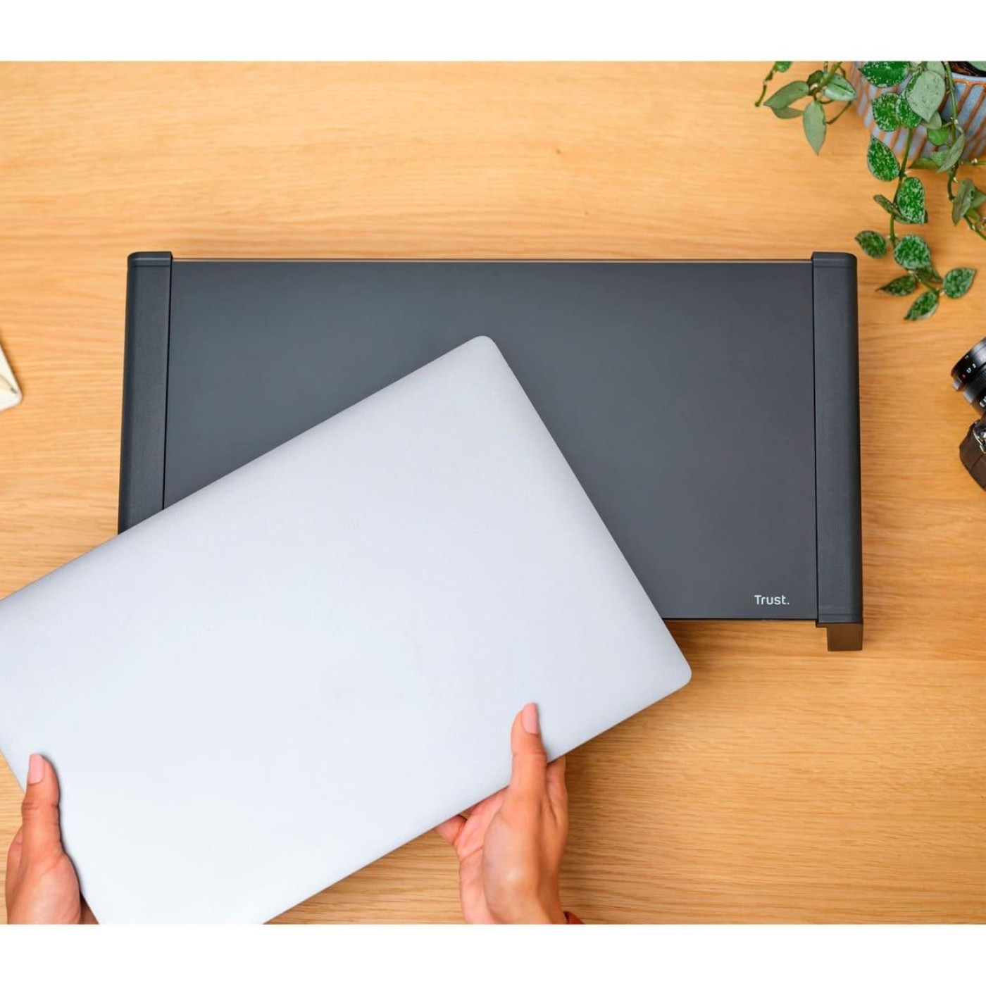 Подставка под монитор Trust Monta Glass Monitor St and Black