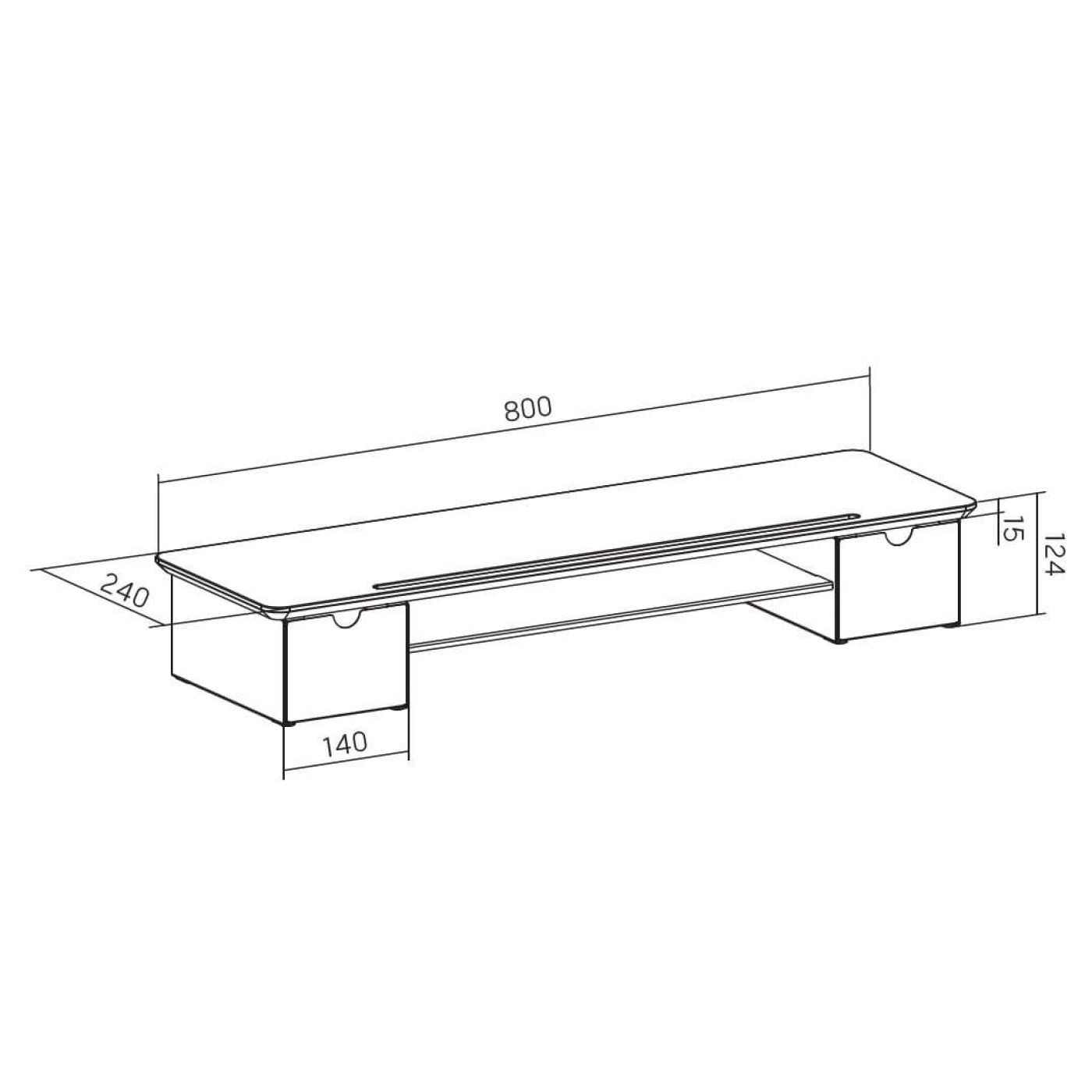Подставка под монитор OfficePro MR161DW Dark Wood/Black MR161DW