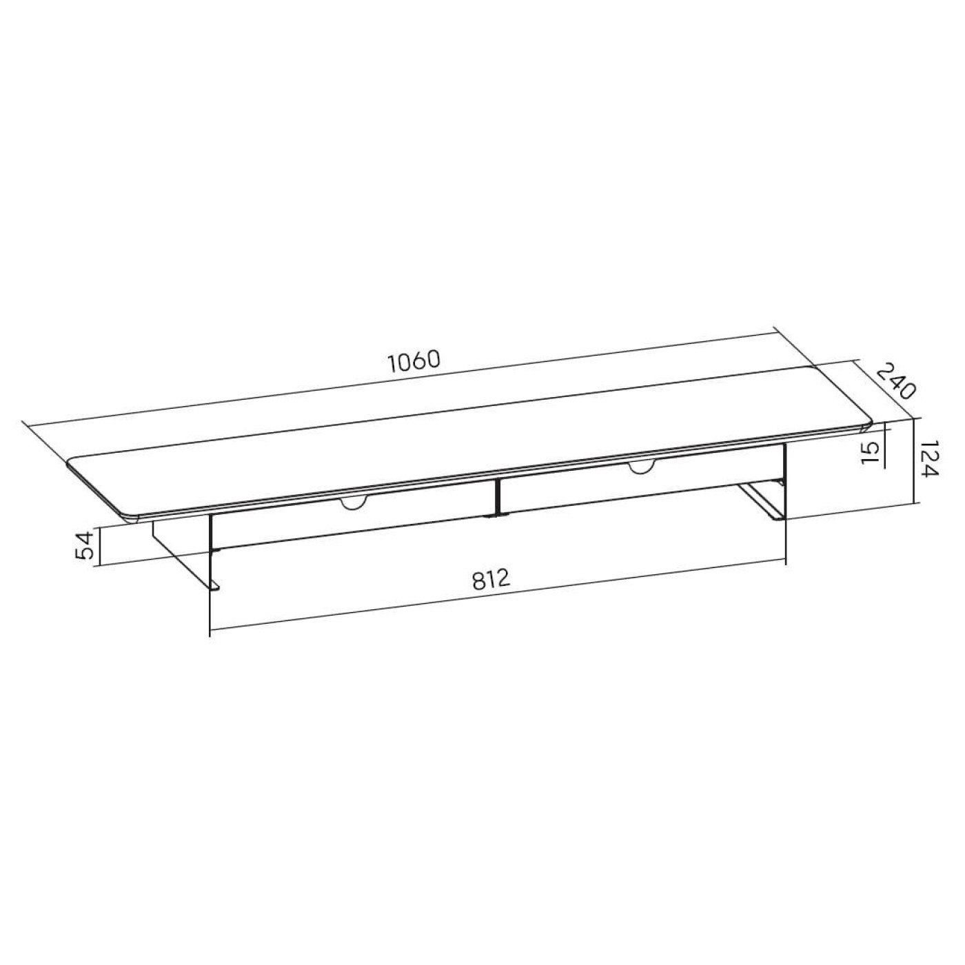 Подставка под монитор OfficePro MR164DW Dark Wood/Black MR164DW