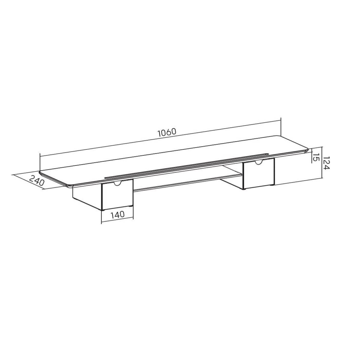 Подставка под монитор OfficePro MR177DW Dark Wood/Black MR177DW