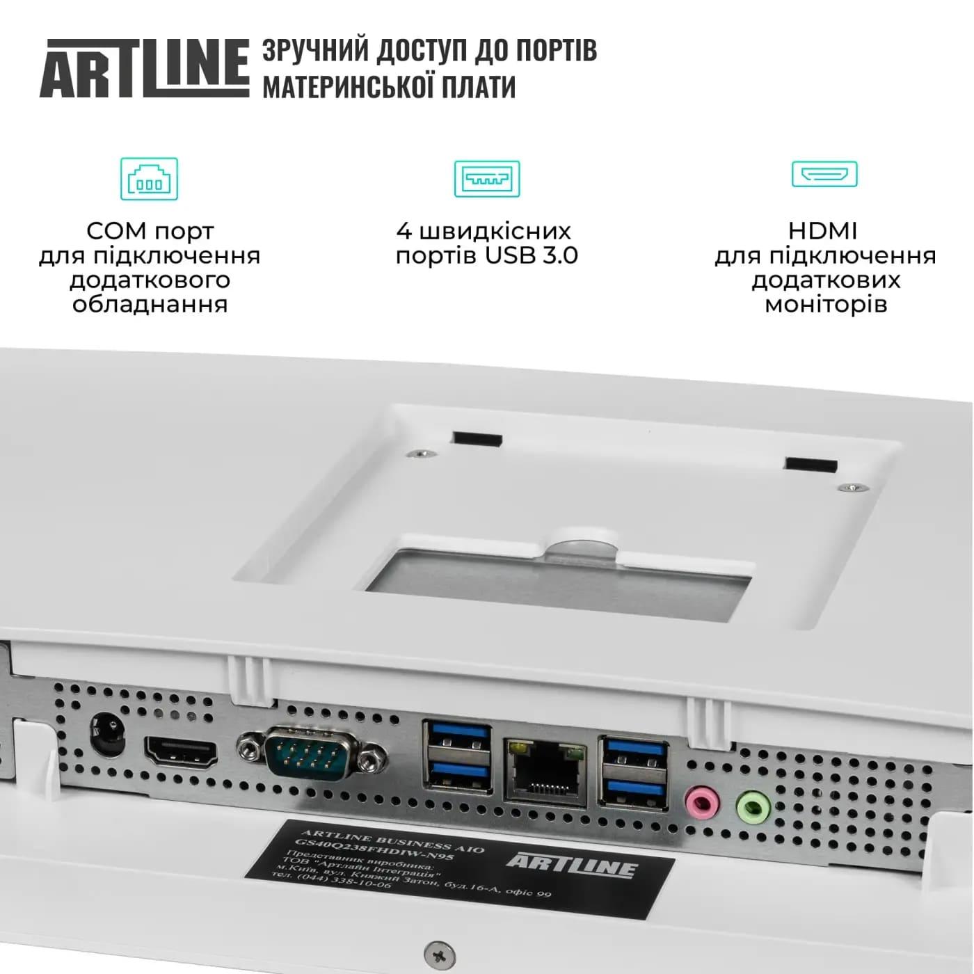 Моноблок Artline 23.8 Home G43 FullHD IPS/Intel U5-225/32GB/1TB/Intel HD/DOS/White (G43WHITEv63)