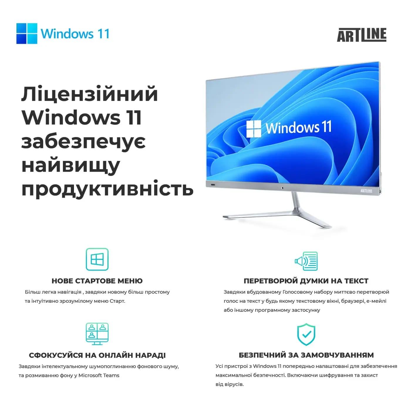 Моноблок Artline 23.8 Home G43 FullHD IPS/Intel U5-225/32GB/480 SSD/Intel HD/W11P/White (G43WHITEv62Win)