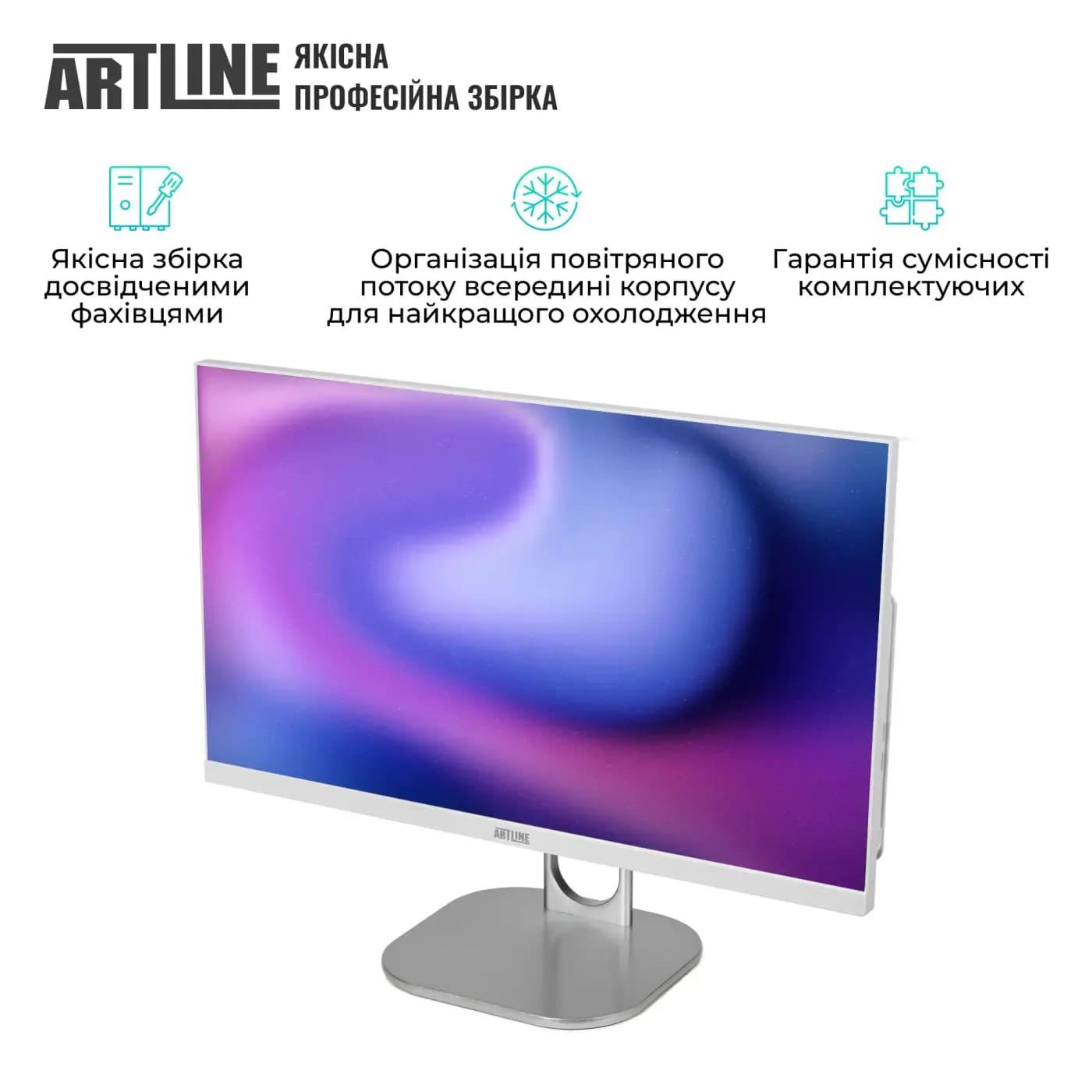 Моноблок Artline 23.8 Home G43 FullHD IPS/Intel U5-225/32GB/1TB/Intel HD/W11P/White (G43WHITEv63Win)