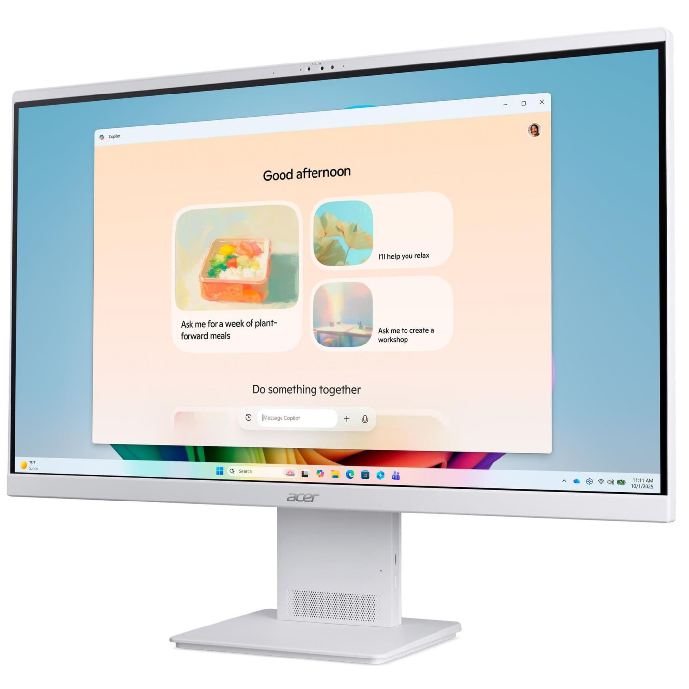 Моноблок Acer 27 Aspire S27B-UGMTL-H FHD/Intel U7-155H/32GB/1TB/UMA/DOS/White (DQ.BSCME.008)