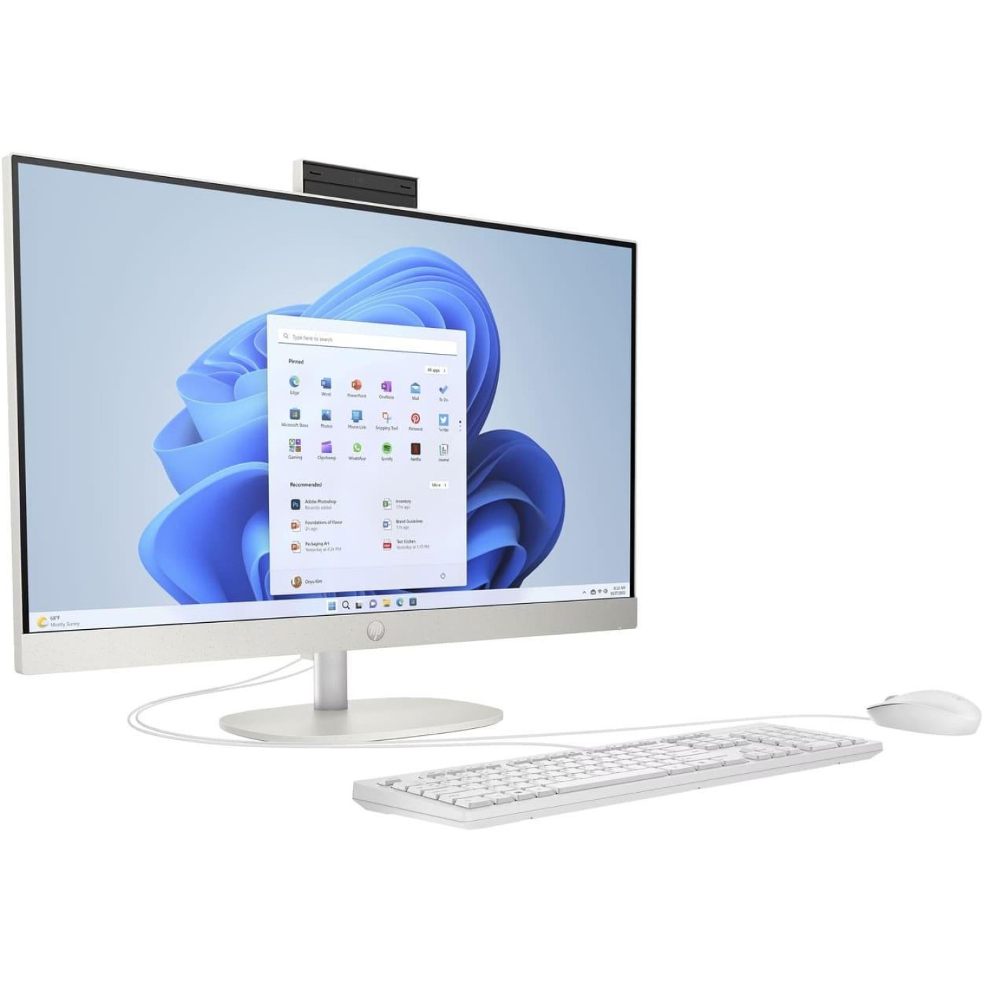 Моноблок HP 27 All-in-One FHD IPS/Ryzen 5 7520U/16GB/512SSD/UMA/DOS/White (AR0N4EA)