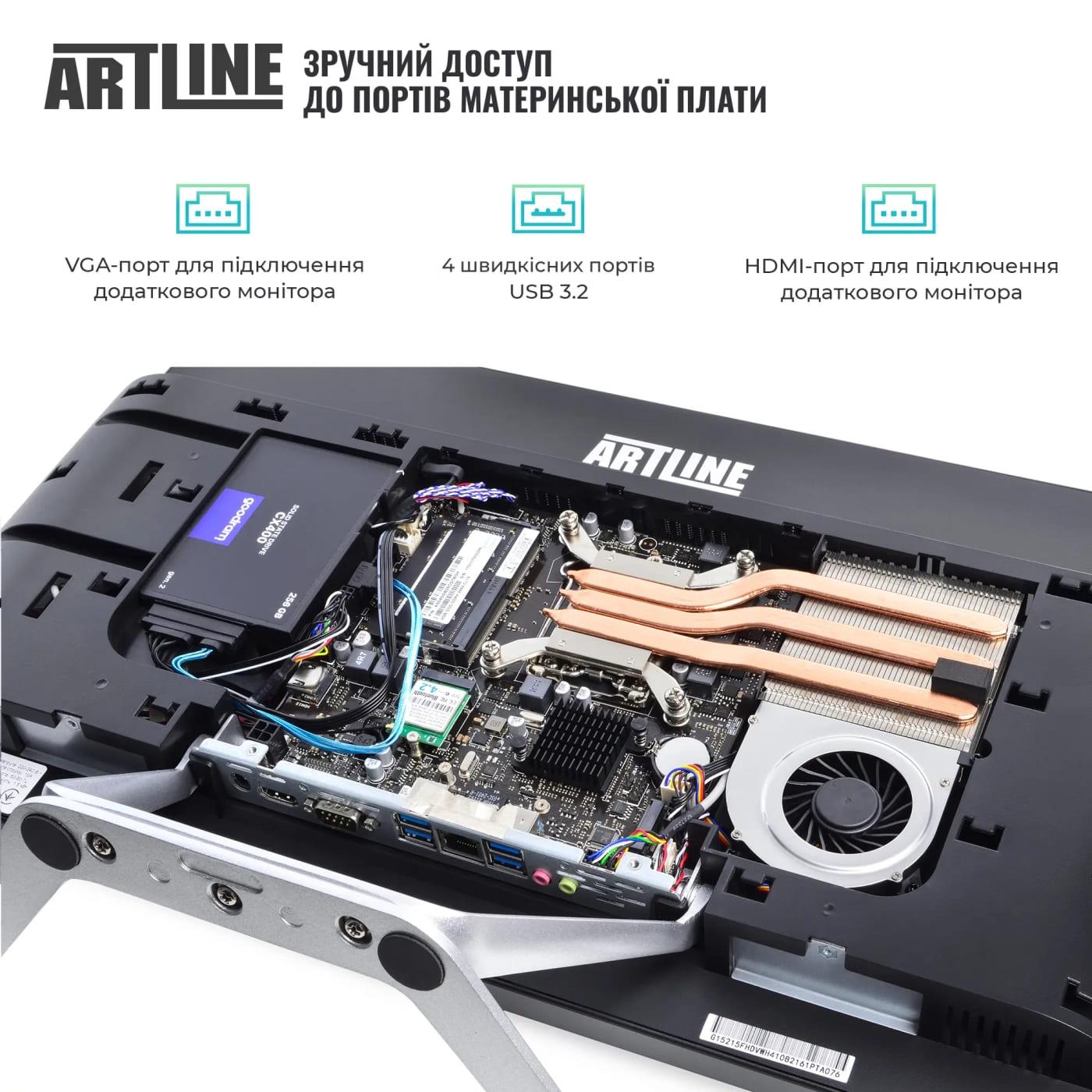 Моноблок Artline 21.5 Business F27 FHD IPS/Intel Core i3-14100/16GB/480 SSD/Intel Graphics/DOS/Black (F27v16)