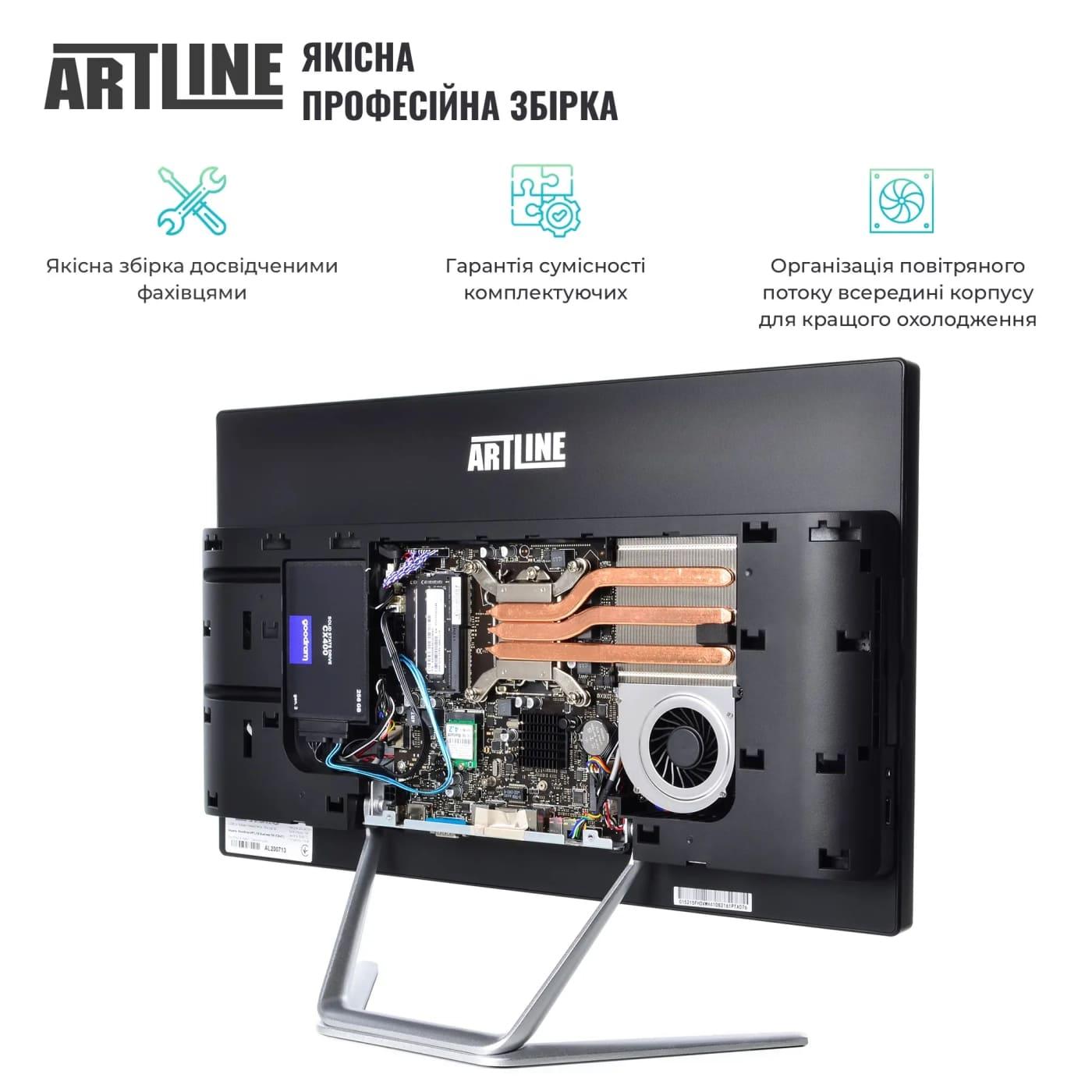Моноблок Artline 21.5 Business F27 FHD IPS/Intel Core i3-14100/16GB/480 SSD/Intel Graphics/DOS/Black (F27v16)