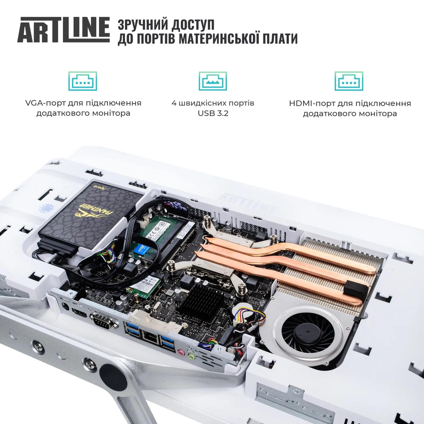 Моноблок Artline 21.5 Business F27 FHD IPS/Intel Core i3-14100/16GB/480 SSD/Intel Graphics/DOS/White (F27v16w)