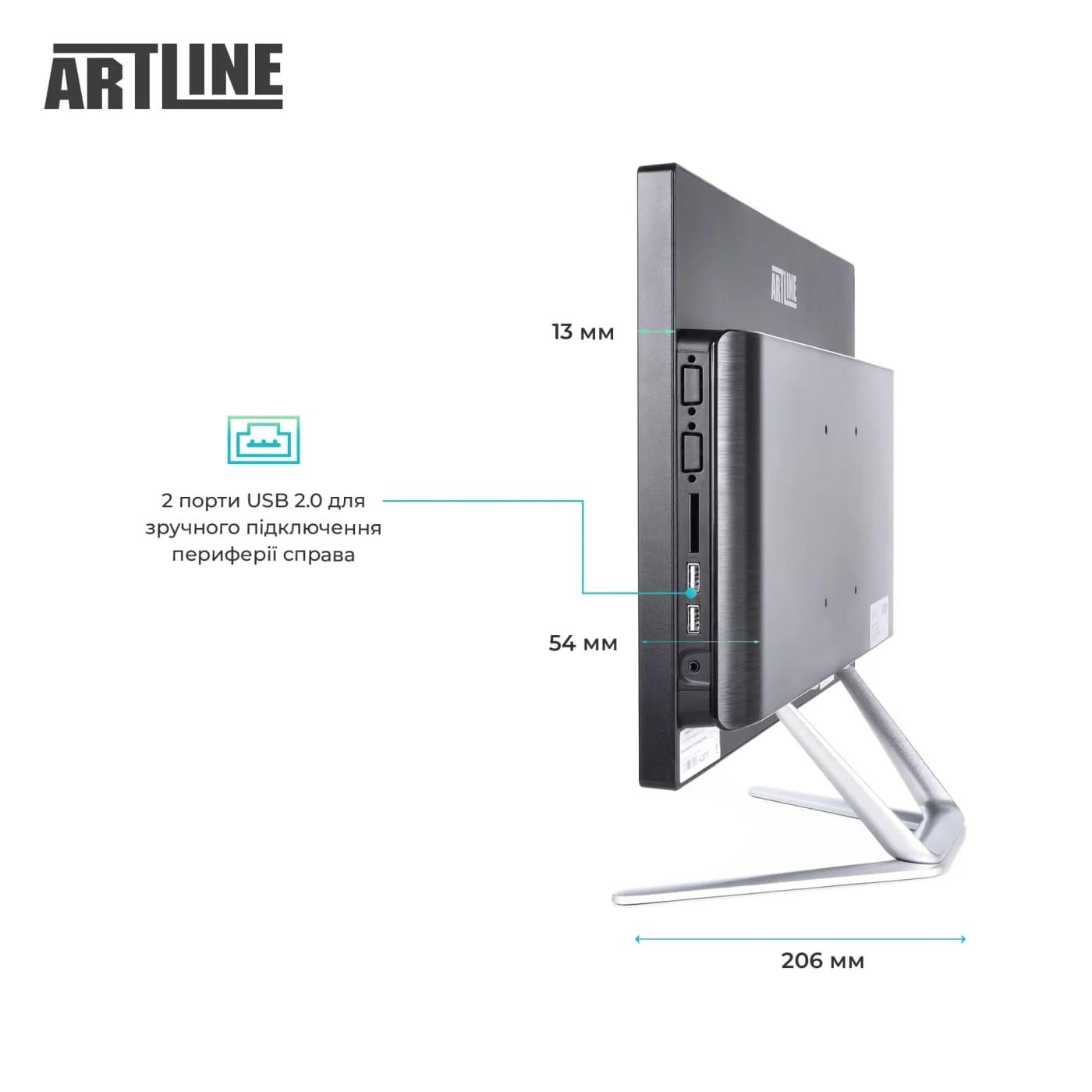 Моноблок Artline 21.5 Business F27 FHD IPS/Intel Core i3-14100/16GB/480 SSD/Intel Graphics/W11P/Black (F27v16Win)