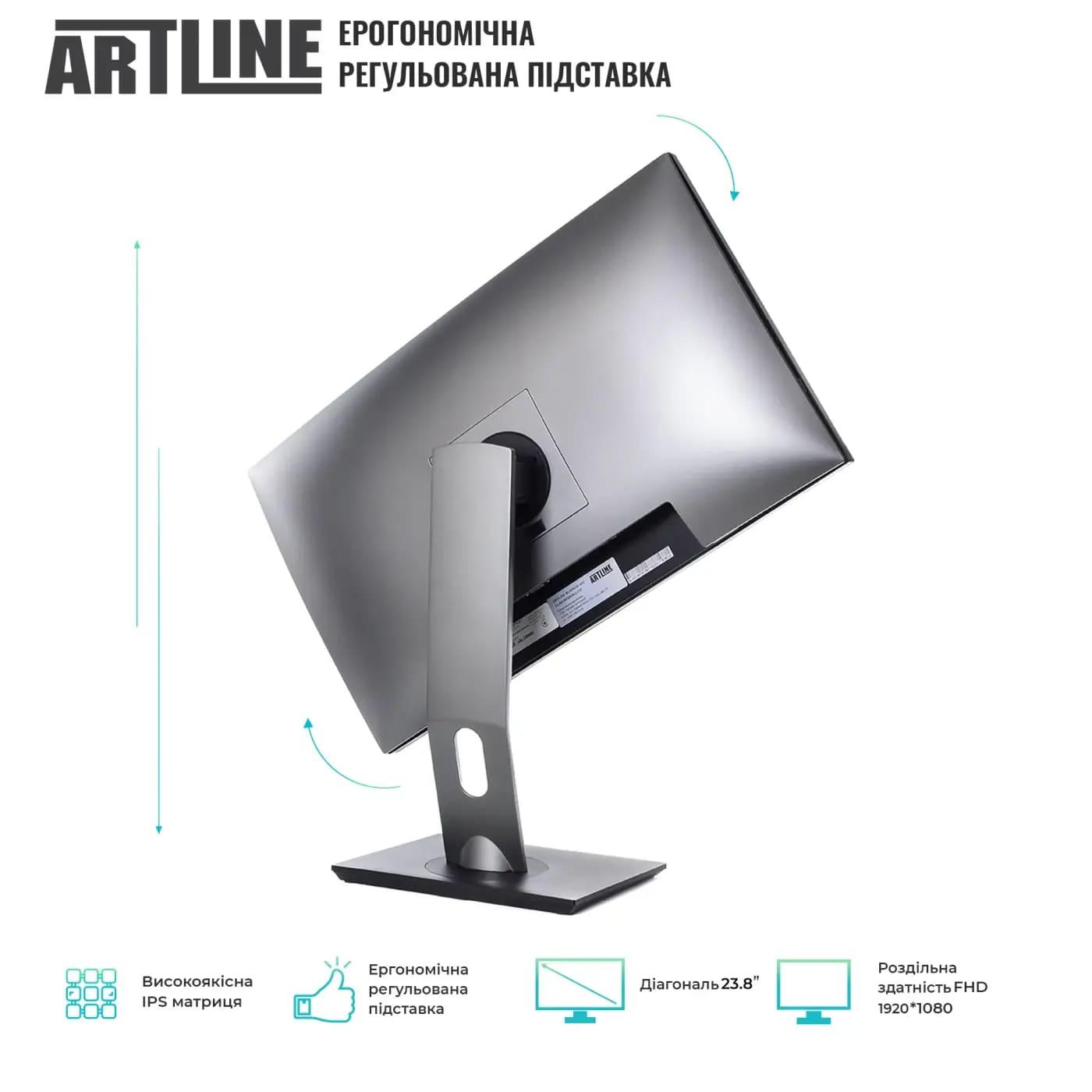 Моноблок Artline 23.8 Home GS42 FullHD IPS/Ryzen 5 5600G/32GB/480SSD/UMA/DOS/Black (GL44v05)