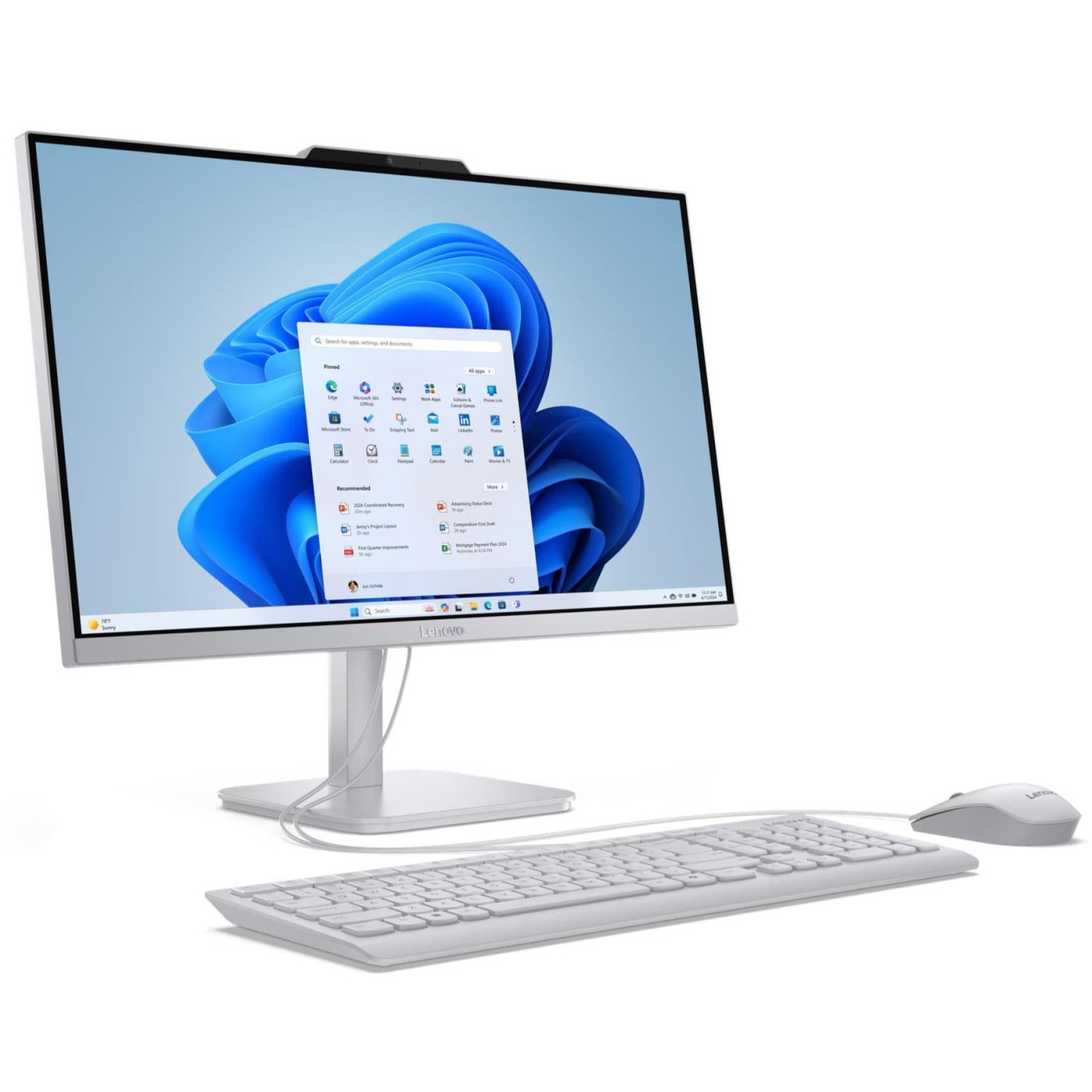 Моноблок Lenovo 23.8 A100 FHD IPS/Intel N100/8GB/512SSD/Intel Graphics/DOS/Cloud Grey (F0JN002TUO)