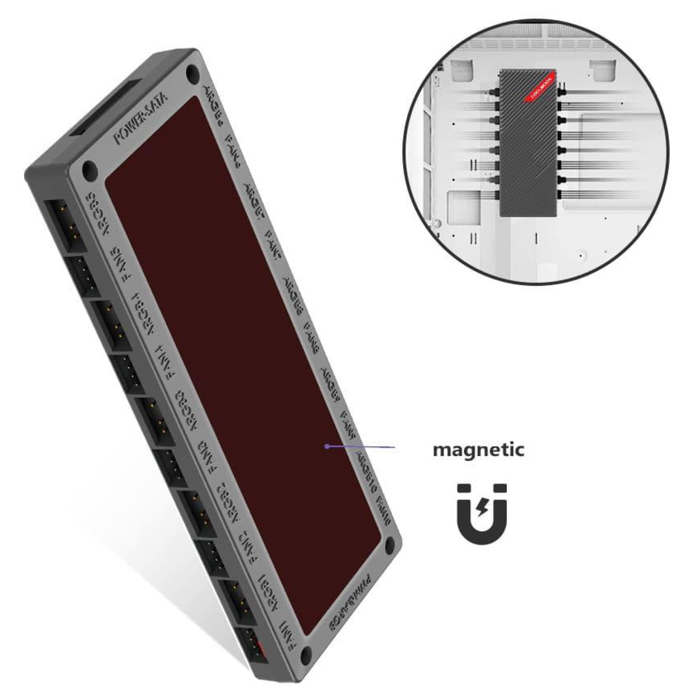 Разветвитель питания Хаб Coolmoon ARGB/PWM AM10 BLACK (AM10 BLACK)