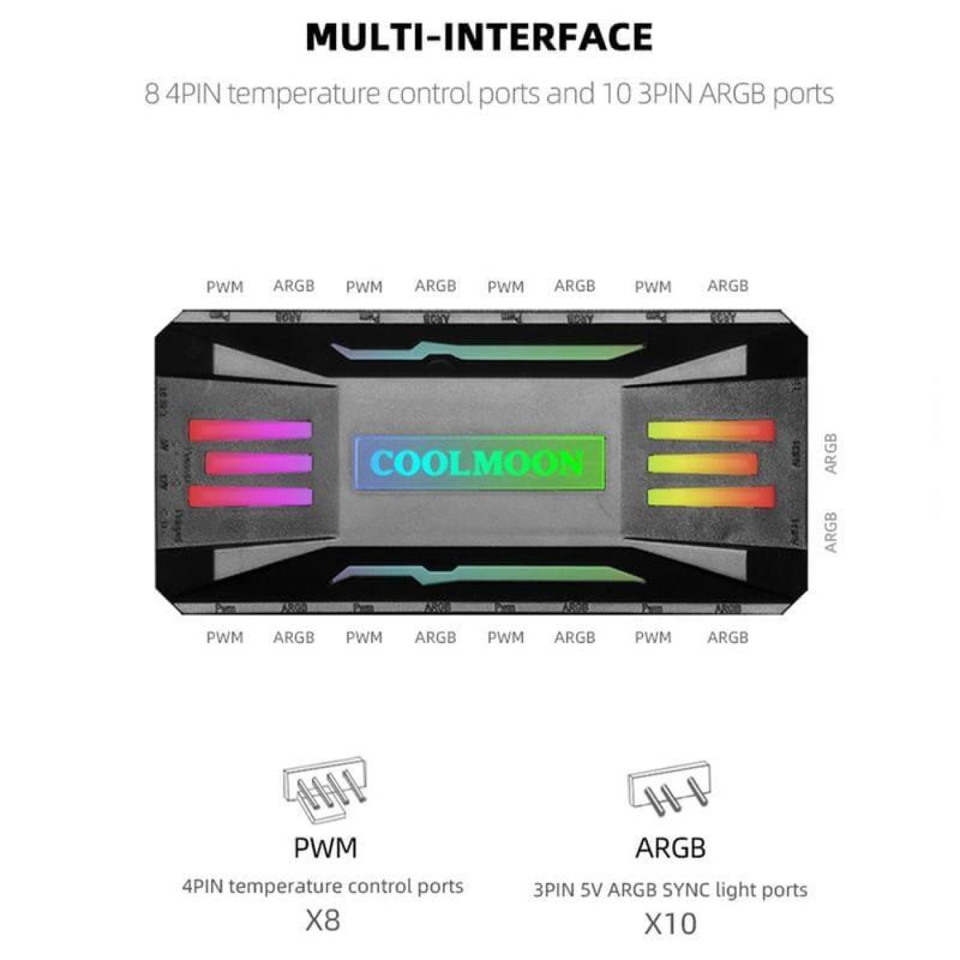Контролер Coolmoon PWM ARGB controller (CM-PA1-W) White