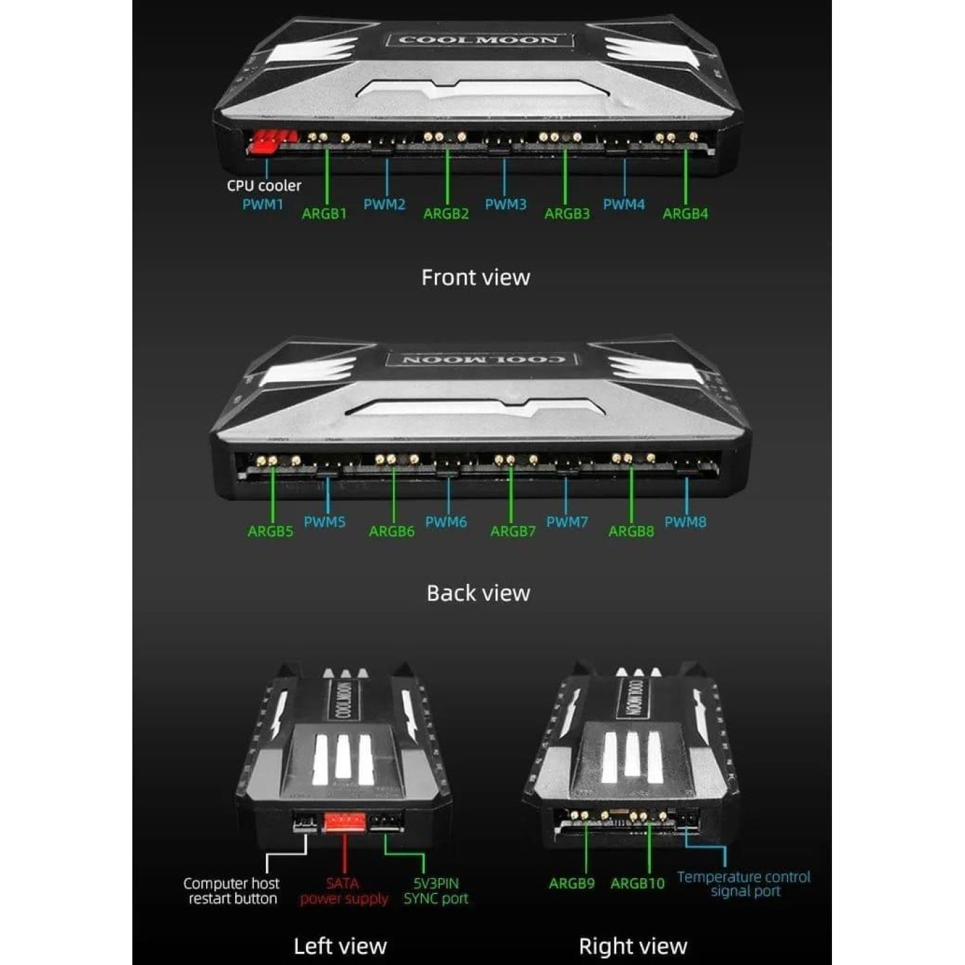Контроллер Coolmoon PWM ARGB controller (CM-PA1-B) Black