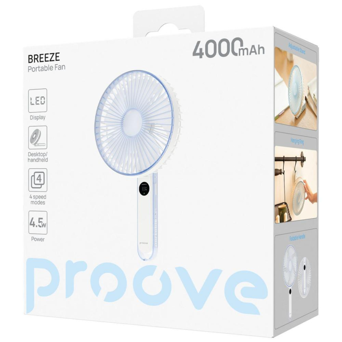 Портативний вентилятор Proove Breeze White U1