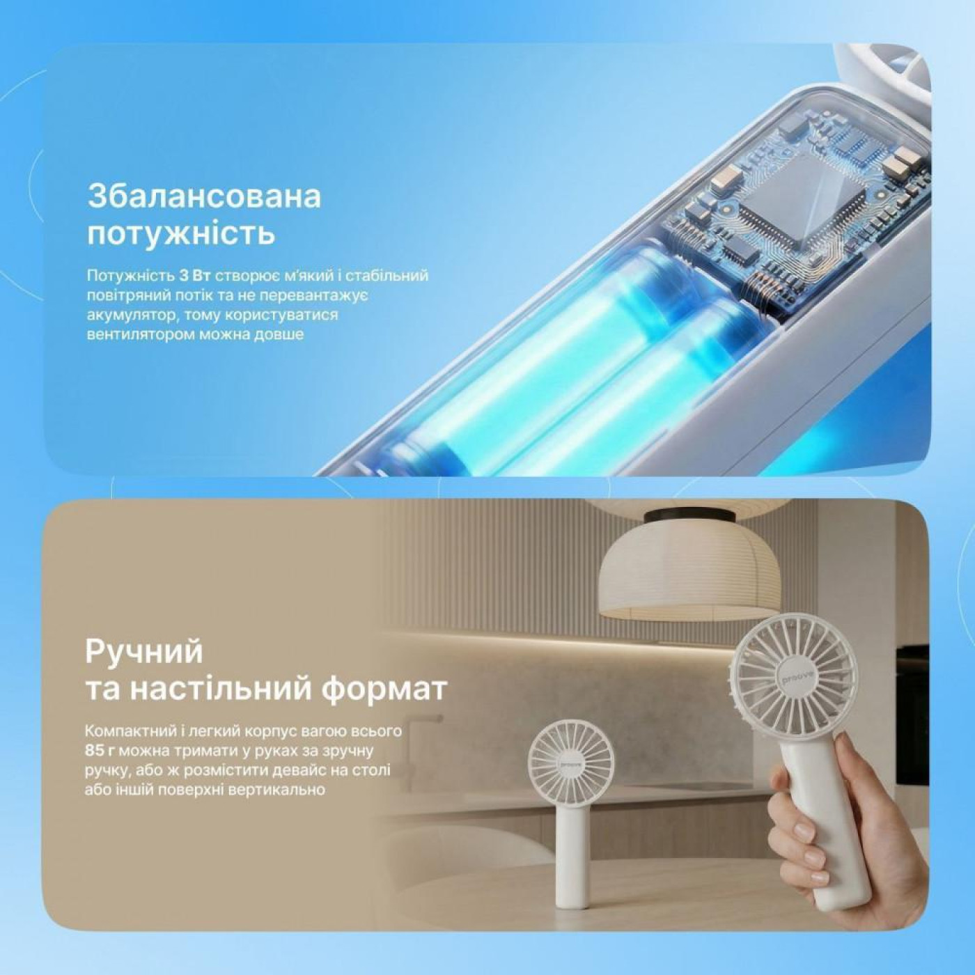 Портативний вентилятор Proove Carlson Lite White