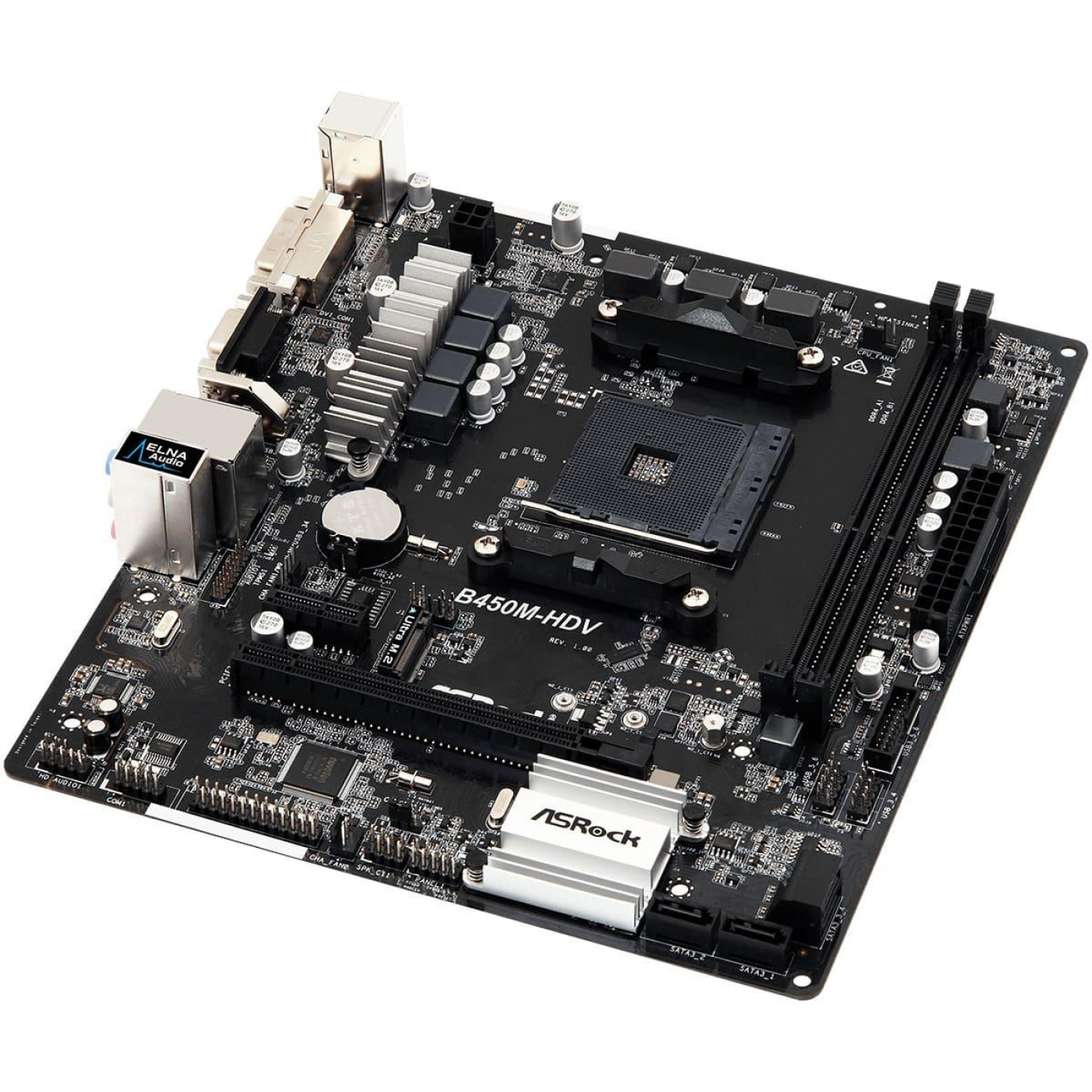 Материнская плата AsRock B450M-HDV (B450M-HDV) (Socket AM4, AMD B450, Micro-ATX) Б/у