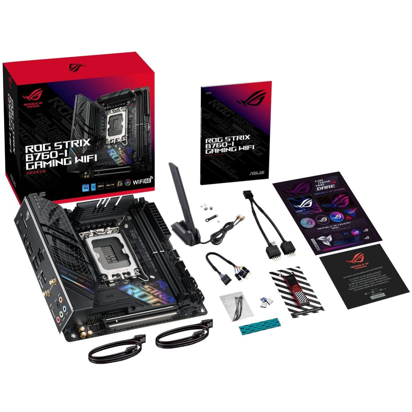 Материнська плата ASUS ROG STRIX B760-I GAMING WIFI (ROG STRIX B760-I GAMING WIFI) (Socket 1700, Intel B760, Mini-ITX)