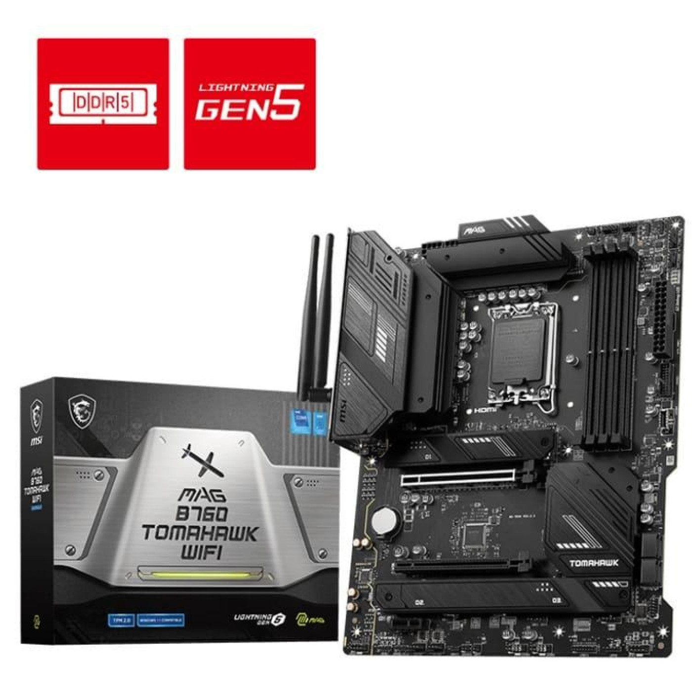 Материнська плата MSI MAG B760 TOMAHAWK WIFI (MAG B760 TOMAHAWK WIFI) (Socket 1700, Intel B760, ATX)