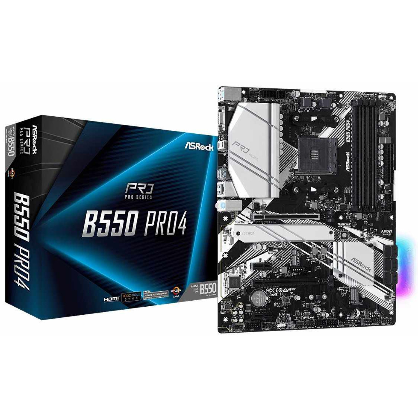 Материнская плата AsRock B550 PRO4 (B550 PRO4) (Socket AM4, AMD B550, Micro-ATX) U1