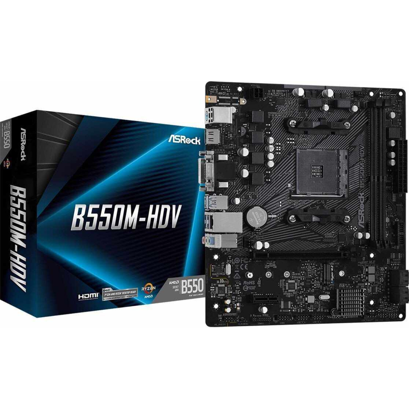 Материнская плата AsRock B550M-HDV (B550M-HDV) (Socket AM4, AMD B550, Micro-ATX)
