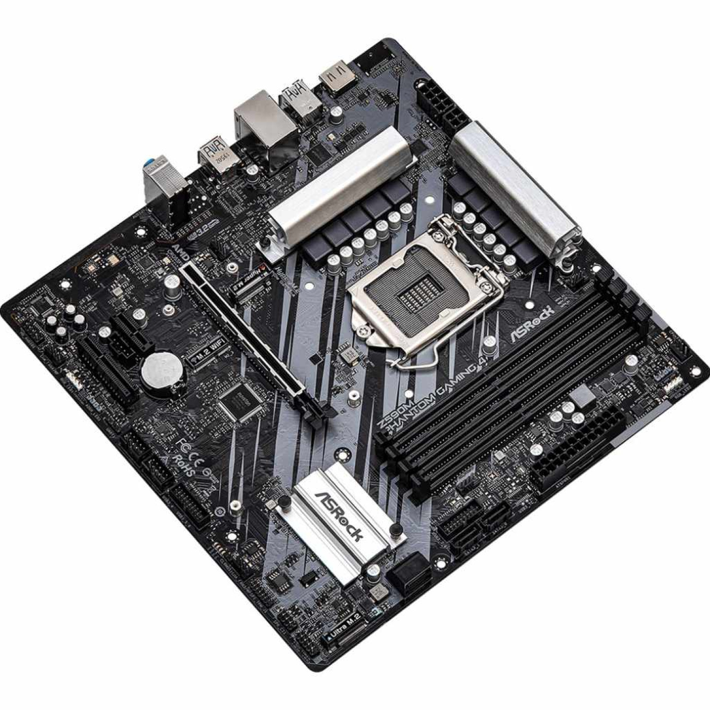 Материнская плата AsRock Z590M Phantom Gaming 4 (Z590M Phantom Gaming 4) (Socket 1200, Intel Z590, Micro-ATX) Б/у,U1