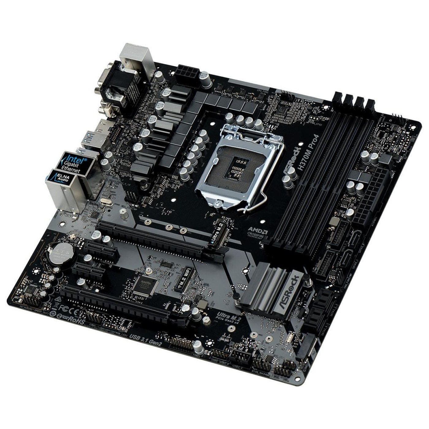 Материнская плата AsRock H370 Pro4 (H370 Pro4) (Socket 1151 v2, Intel H370, ATX) Б/у