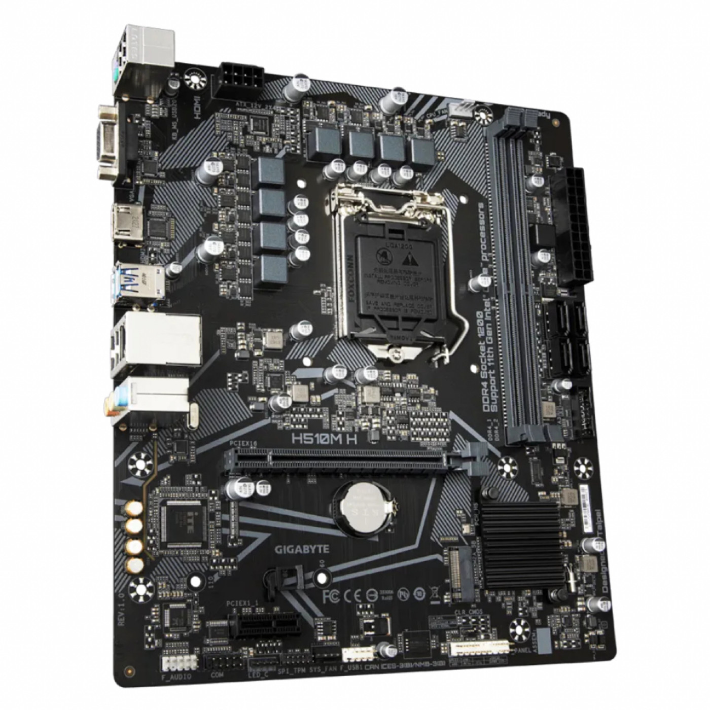 Материнская плата Gigabyte H510M H (H510M H) (Socket 1200, Intel H510, Micro-ATX) Б/у