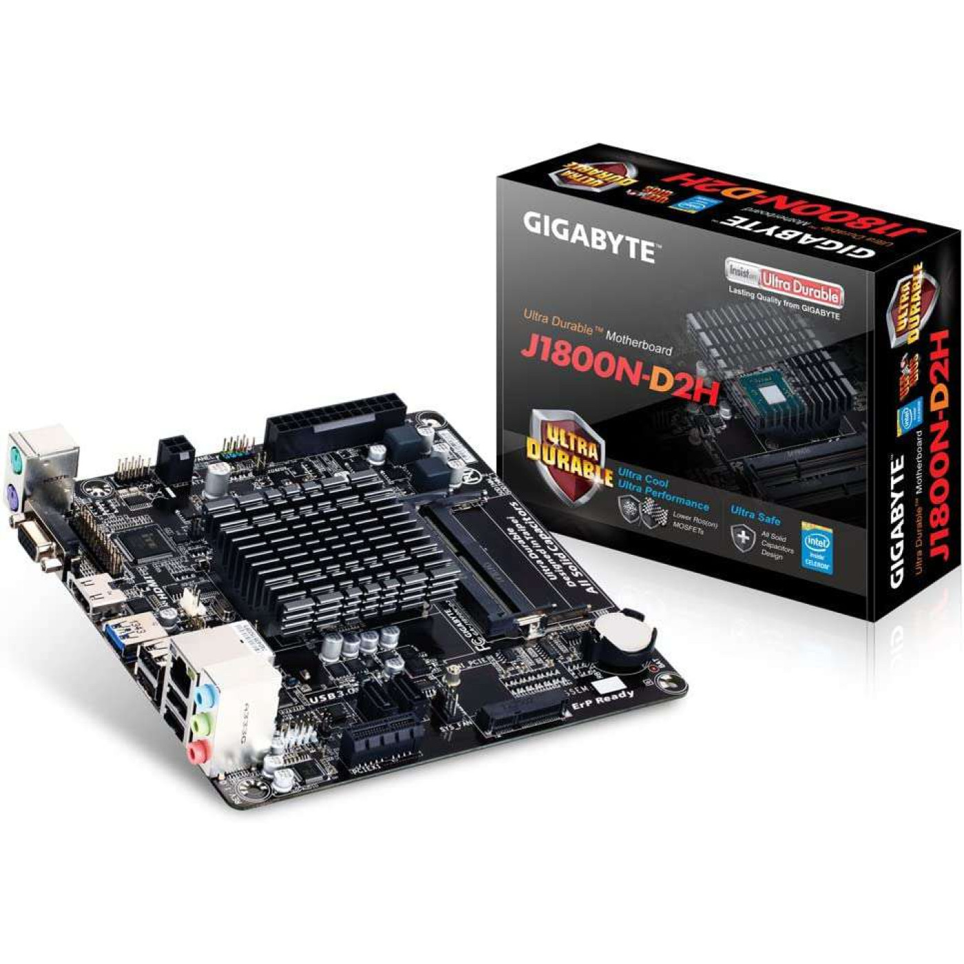 Материнская плата Gigabyte GA-J1800N-D2H (GA-J1800N-D2H V1.3) (Integrated CPU, Mini-ITX)