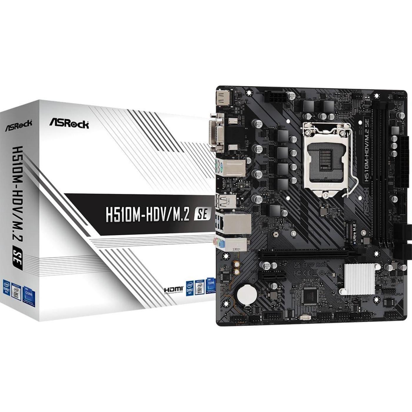Материнська плата AsRock H510M-HDV/M.2 SE (H510M-HDV/M.2 SE) (Socket 1200, Intel H510, Micro-ATX)