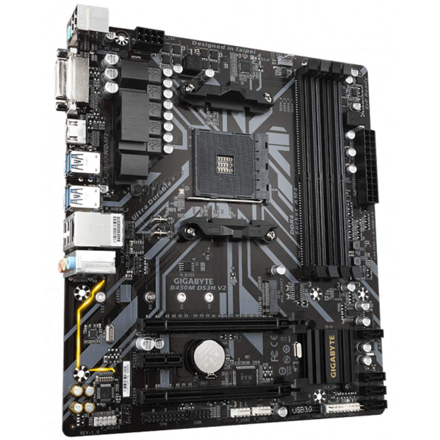 Материнская плата Gigabyte B450M DS3H V2 (B450M DS3H V2) (Socket AM4, AMD B450, Micro-ATX)
