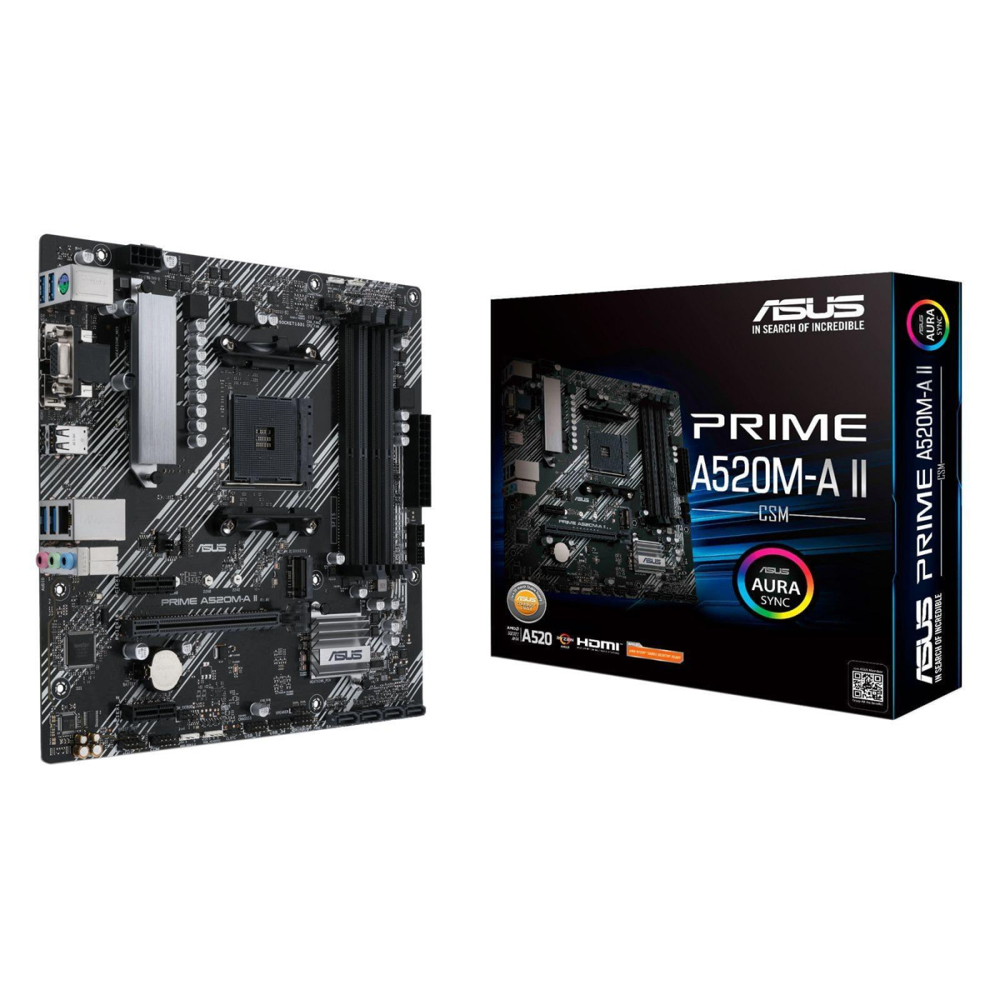 Материнська плата ASUS PRIME A520M-A II/CSM (PRIME A520M-A II/CSM) (Socket AM4, AMD A520, Micro-ATX)