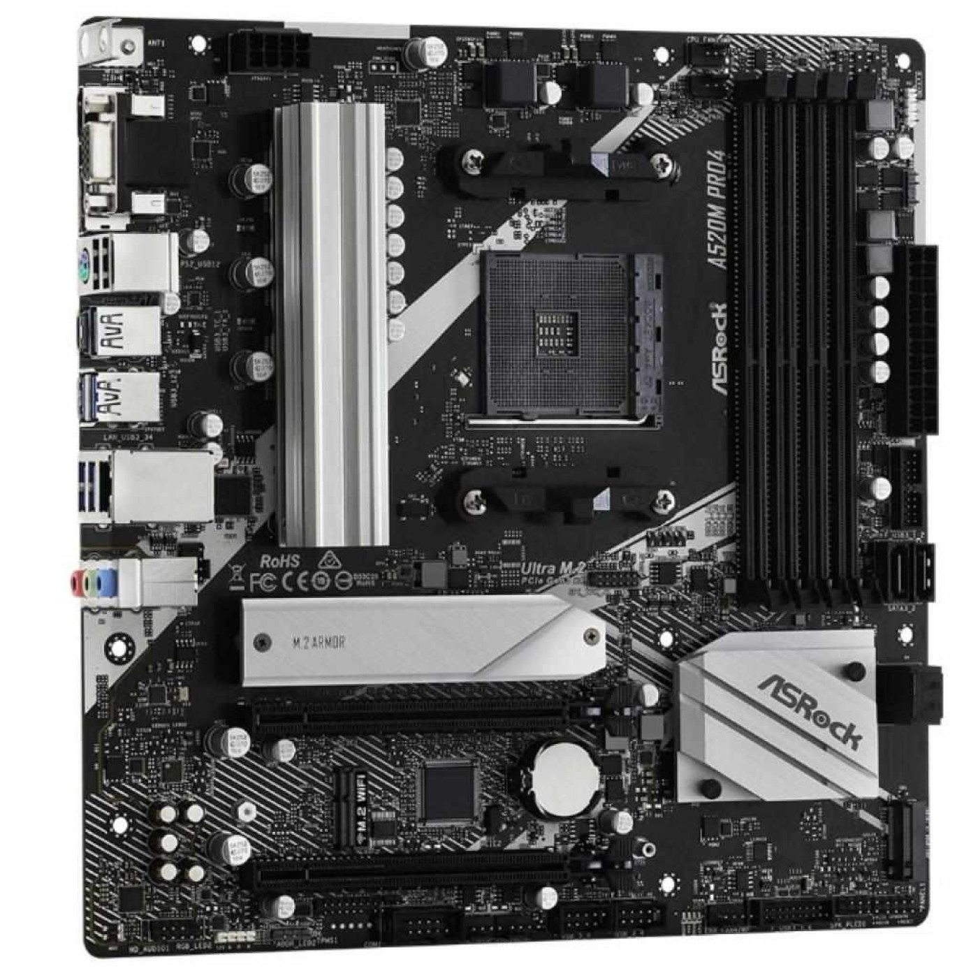 Материнська плата AsRock A520M Pro4 (A520M Pro4) (Socket AM4, AMD A520, Micro-ATX)