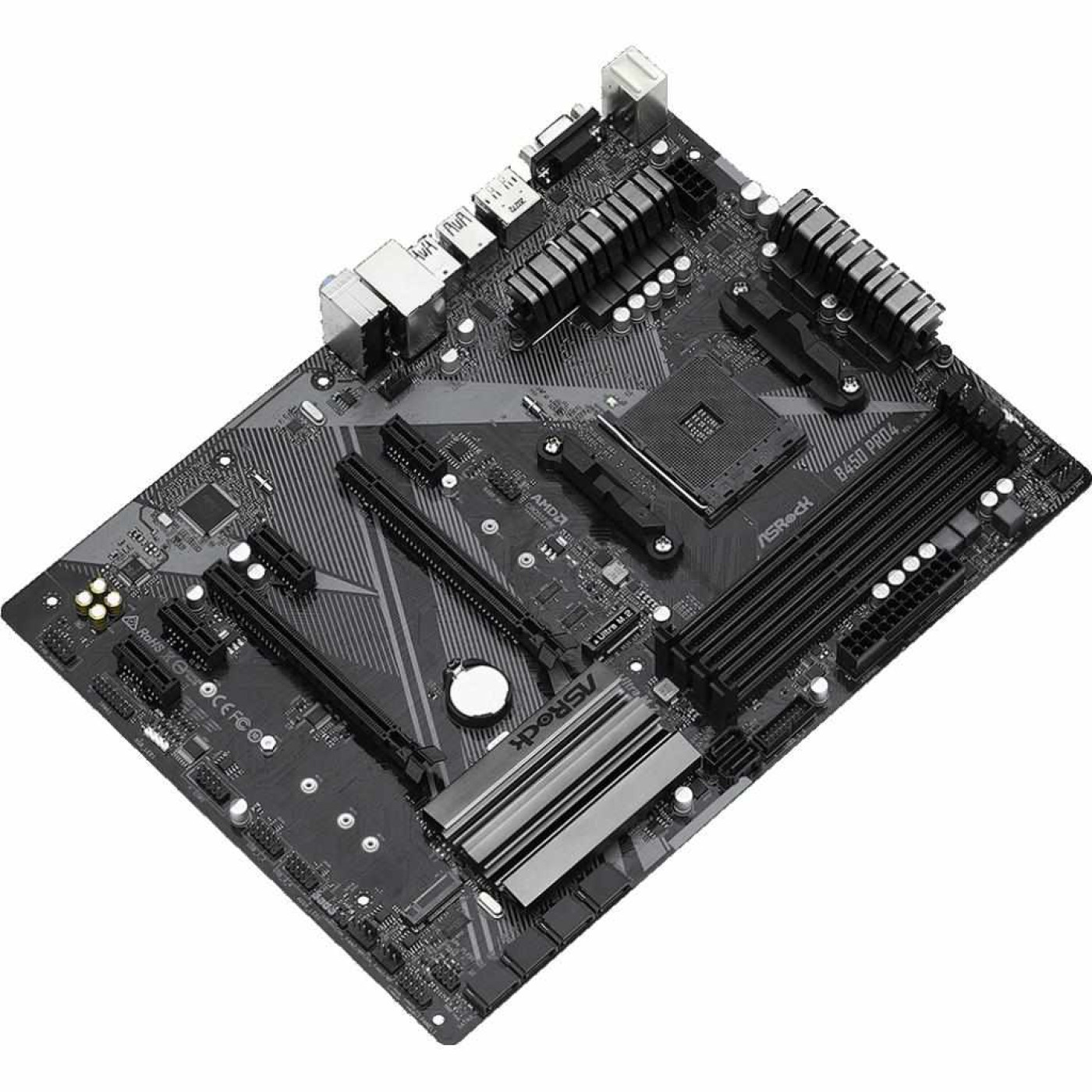 Материнская плата AsRock B450 Pro4 R2.0 (B450 Pro4 R2.0) (Socket AM4, AMD B450, Micro-ATX)