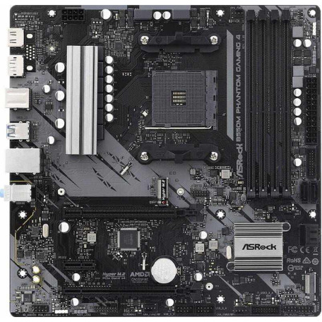 Материнська плата AsRock B550M Phantom Gaming 4 (B550M Phantom Gaming 4) (Socket AM4, AMD B550, Micro-ATX) Б/в