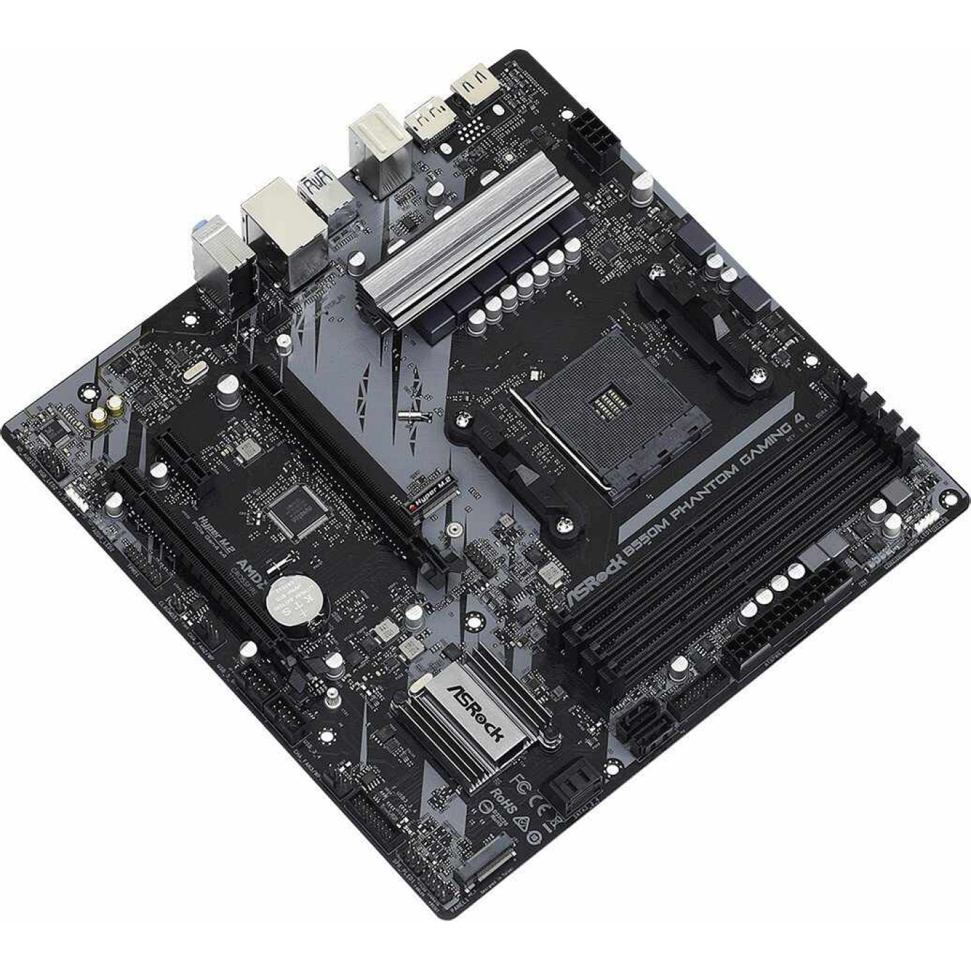 Материнская плата AsRock B550M Phantom Gaming 4 (B550M Phantom Gaming 4) (Socket AM4, AMD B550, Micro-ATX)