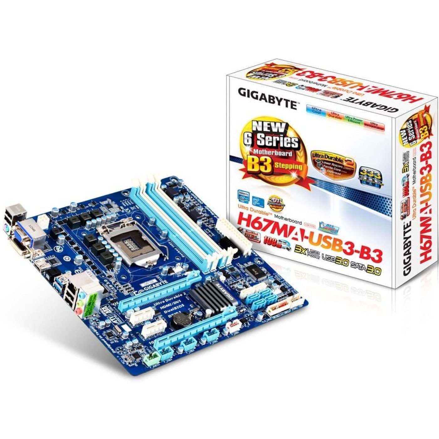 Материнская плата Gigabyte GA-H67MA-USB3-B3 (GA-H67MA-USB3-B3) (Socket 1155, Intel H67, Micro-ATX) Б/у