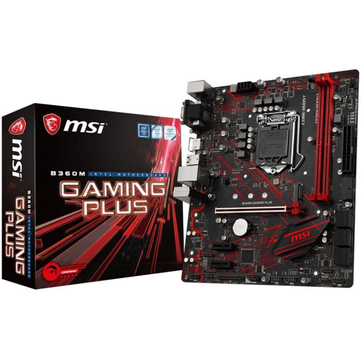 Материнская плата MSI B360M Gaming Plus B360M Gaming Plus) (Socket 1151 v2, Intel B360, Micro-ATX) Б/у